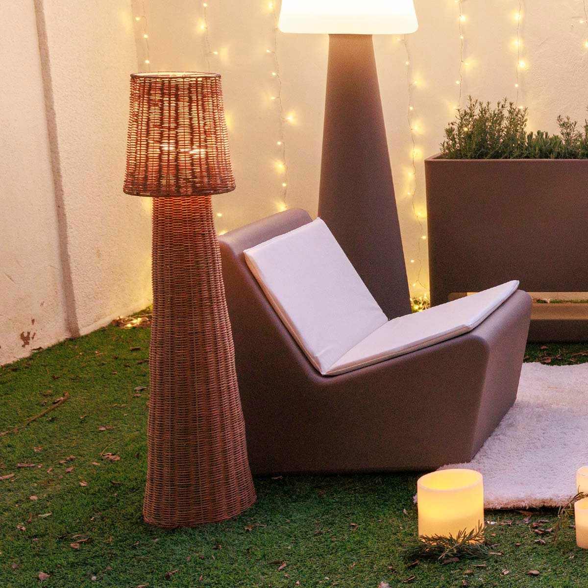 New Garden Lola 110 Nature - lampadaire - Ø cm - IP54 - rotin