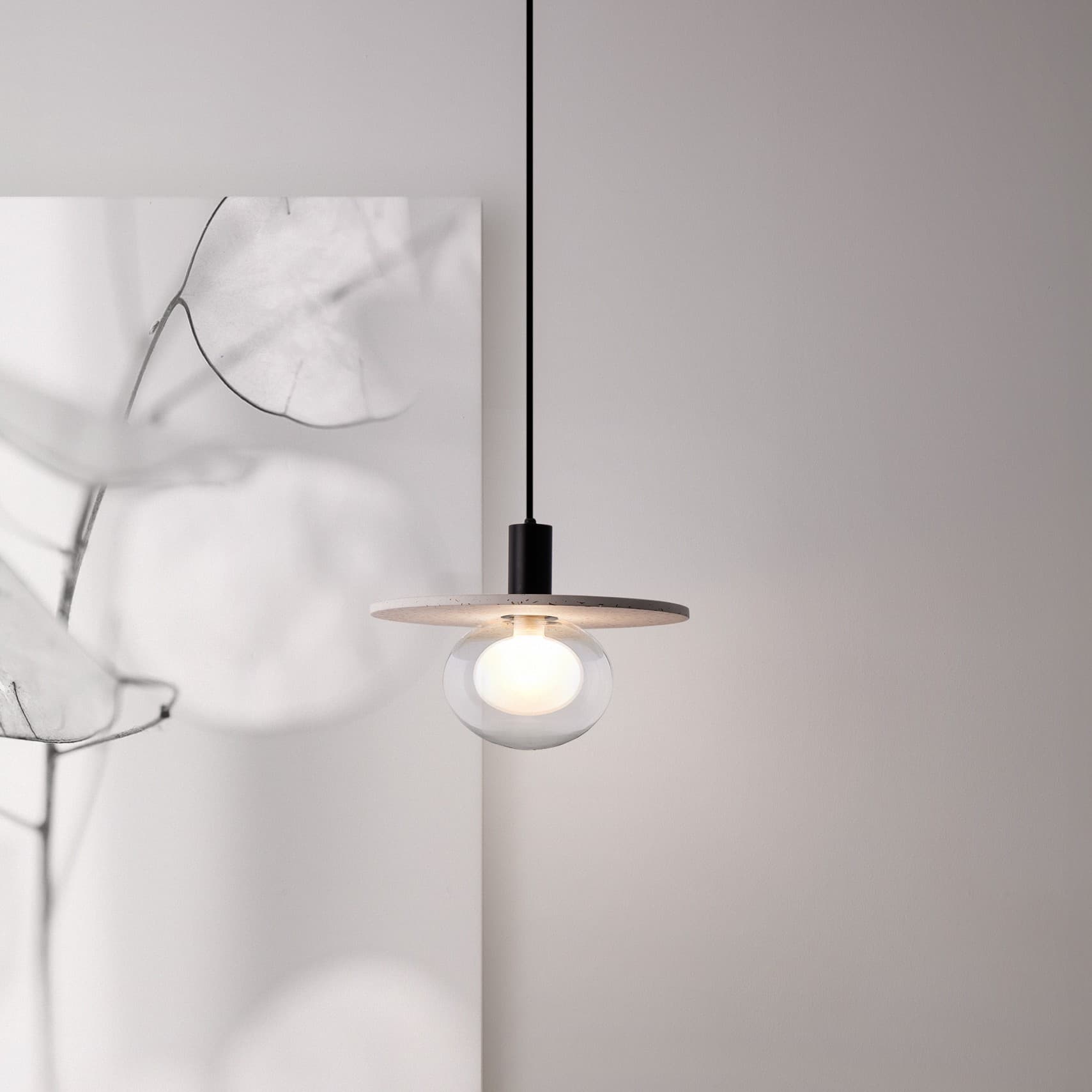 Nova Luce Vrahos - lampe suspendue - Ø 29,5 x - beige terrazzo