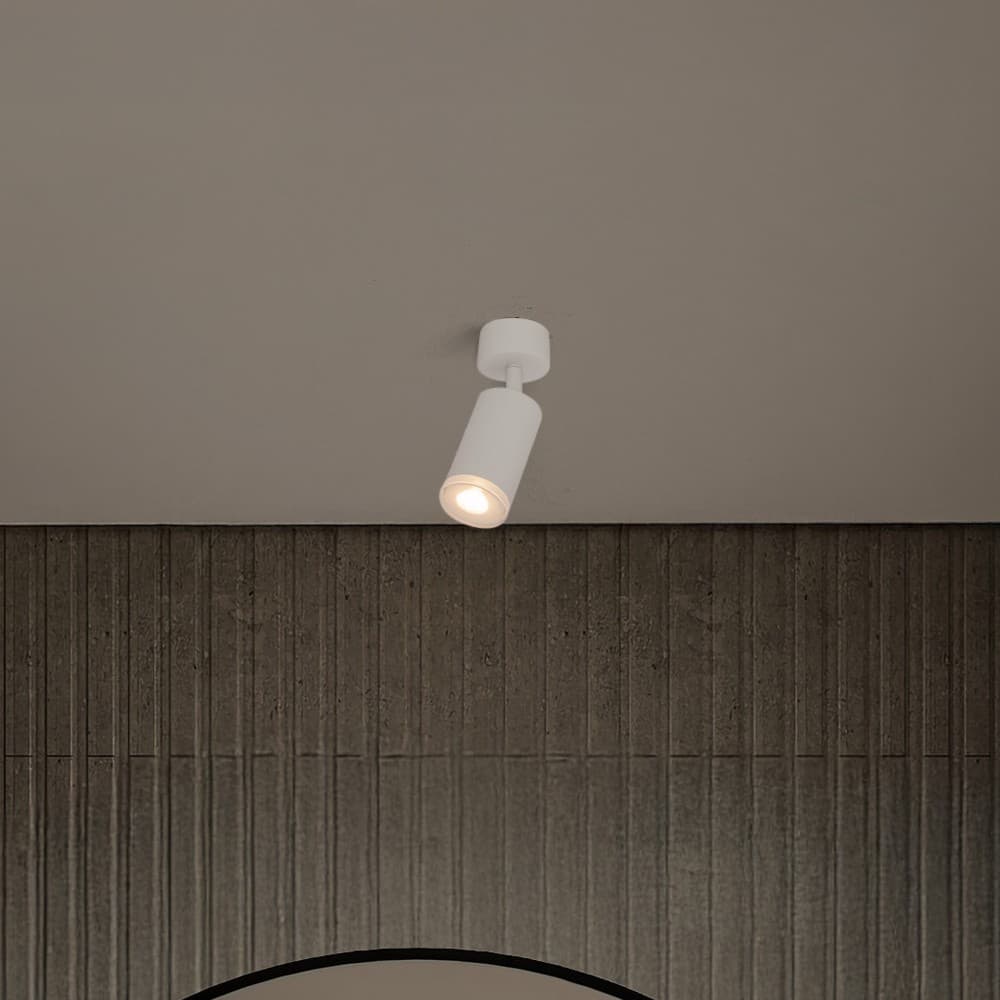 Nova Luce Mao - spot en saillie - Ø 5,5 x - IP44 - blanc sable