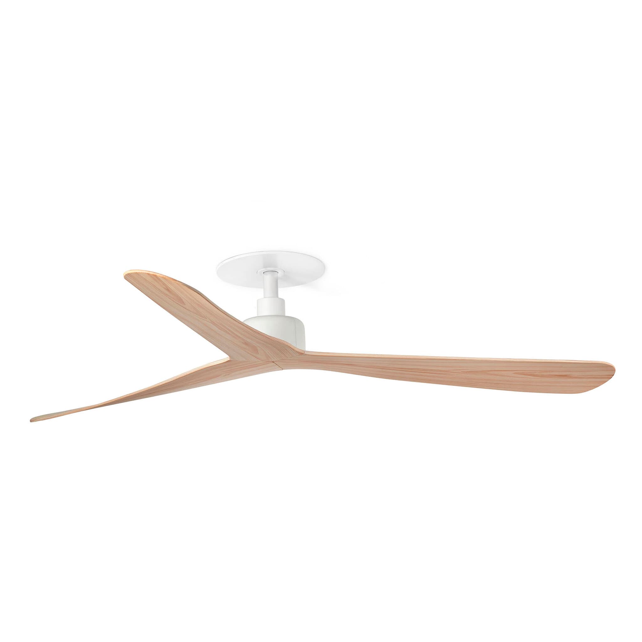 Faro Rocker M - ventilateur de plafond avec rosace encastré - Ø - blanc mat et bois de frêne