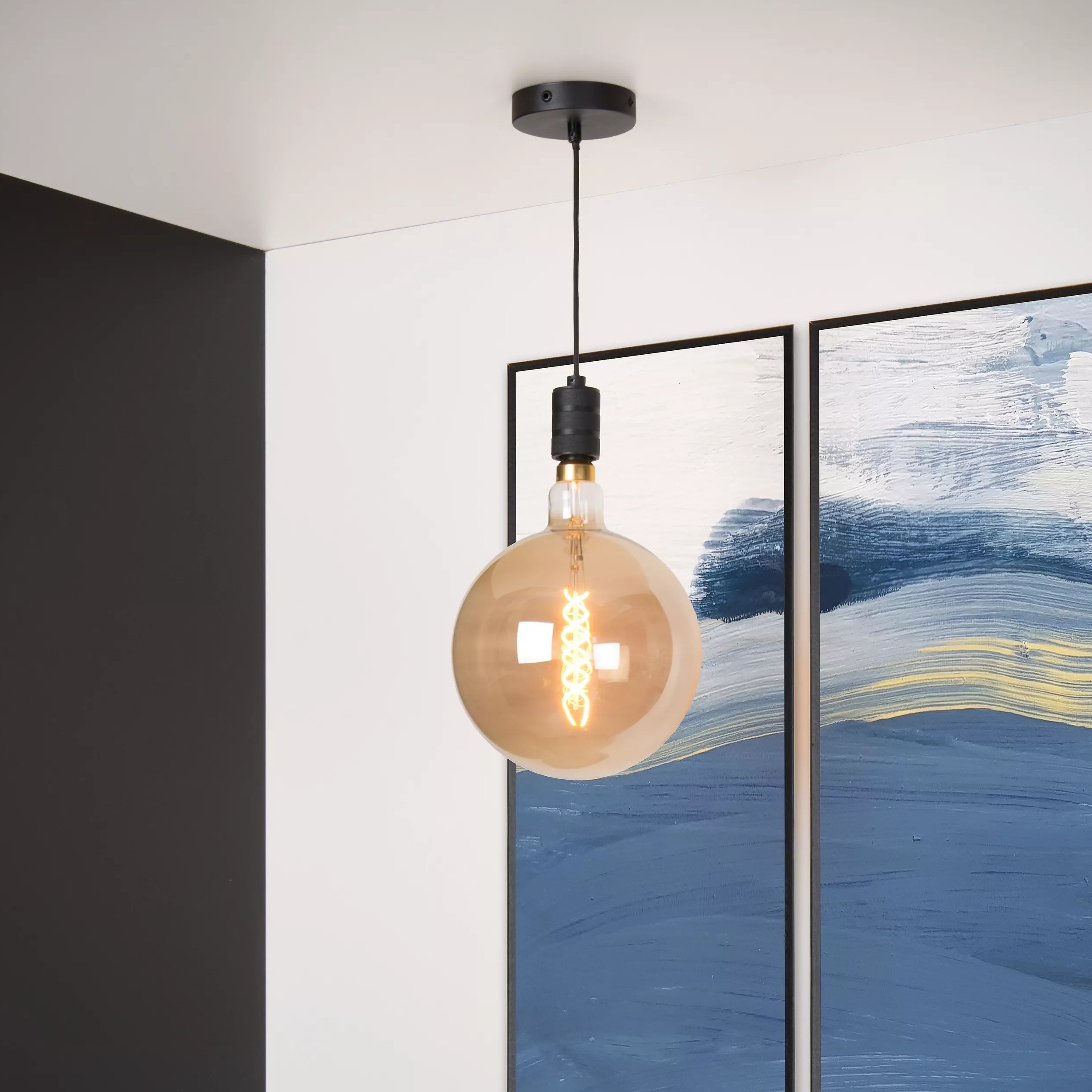Lucide Jova - Lampe suspendue - Ø ,6 x - noir