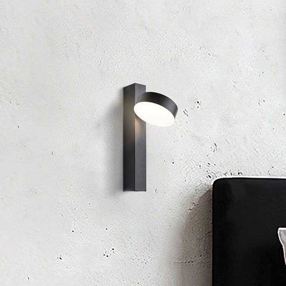 VK Lighting Lopi - lampe de lecture avec interrupteur - Ø 9,8 x 29,8 cm - 8W LED inclus - noir