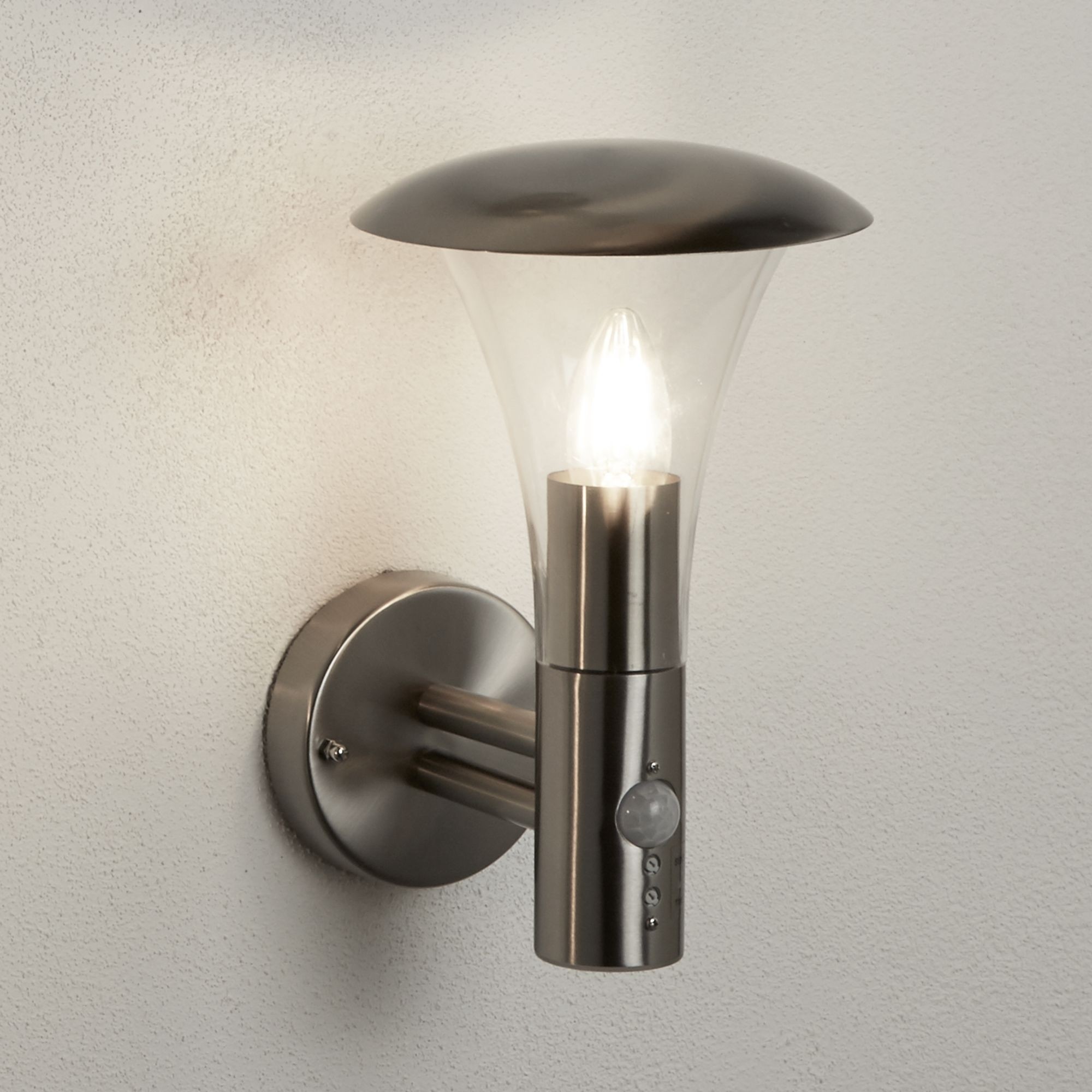 Searchlight Strand - Applique d"extérieur avec détecteur de mouvement - cm - IP44 - acier inoxydable