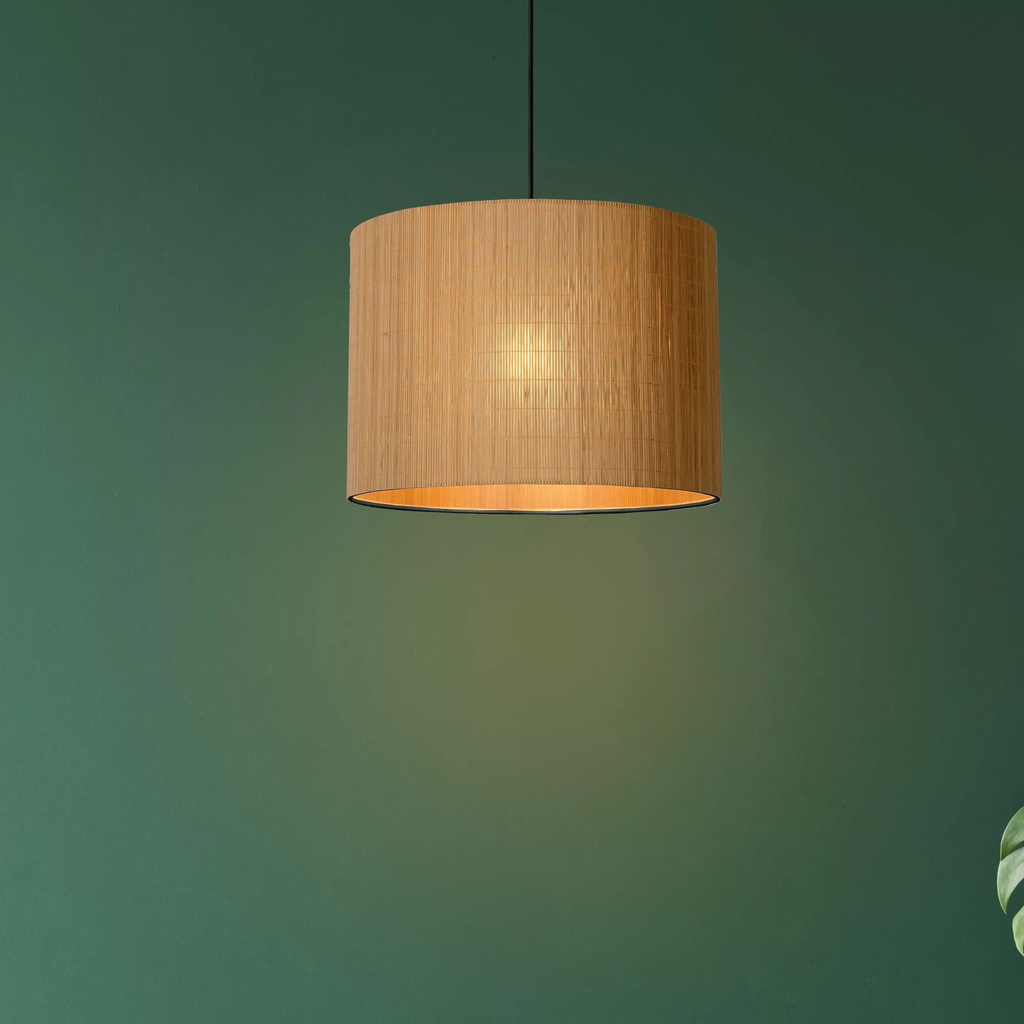 Lucide Magius - lampe suspendue - Ø cm - brun clair et noir