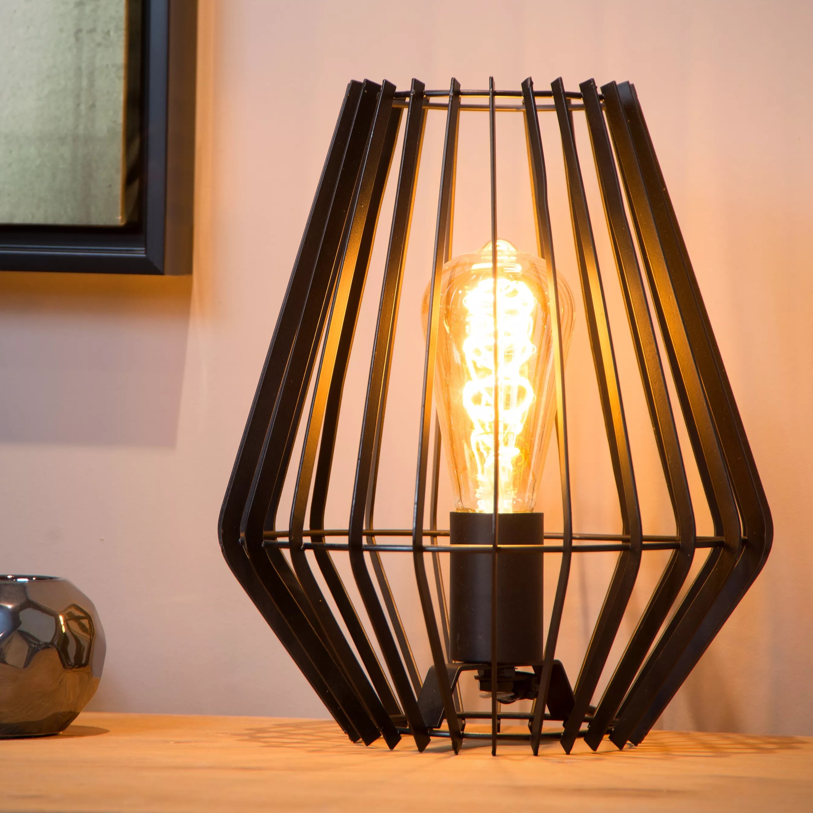 Lucide Reda - lampe à poser - Ø 23,5 x - noir