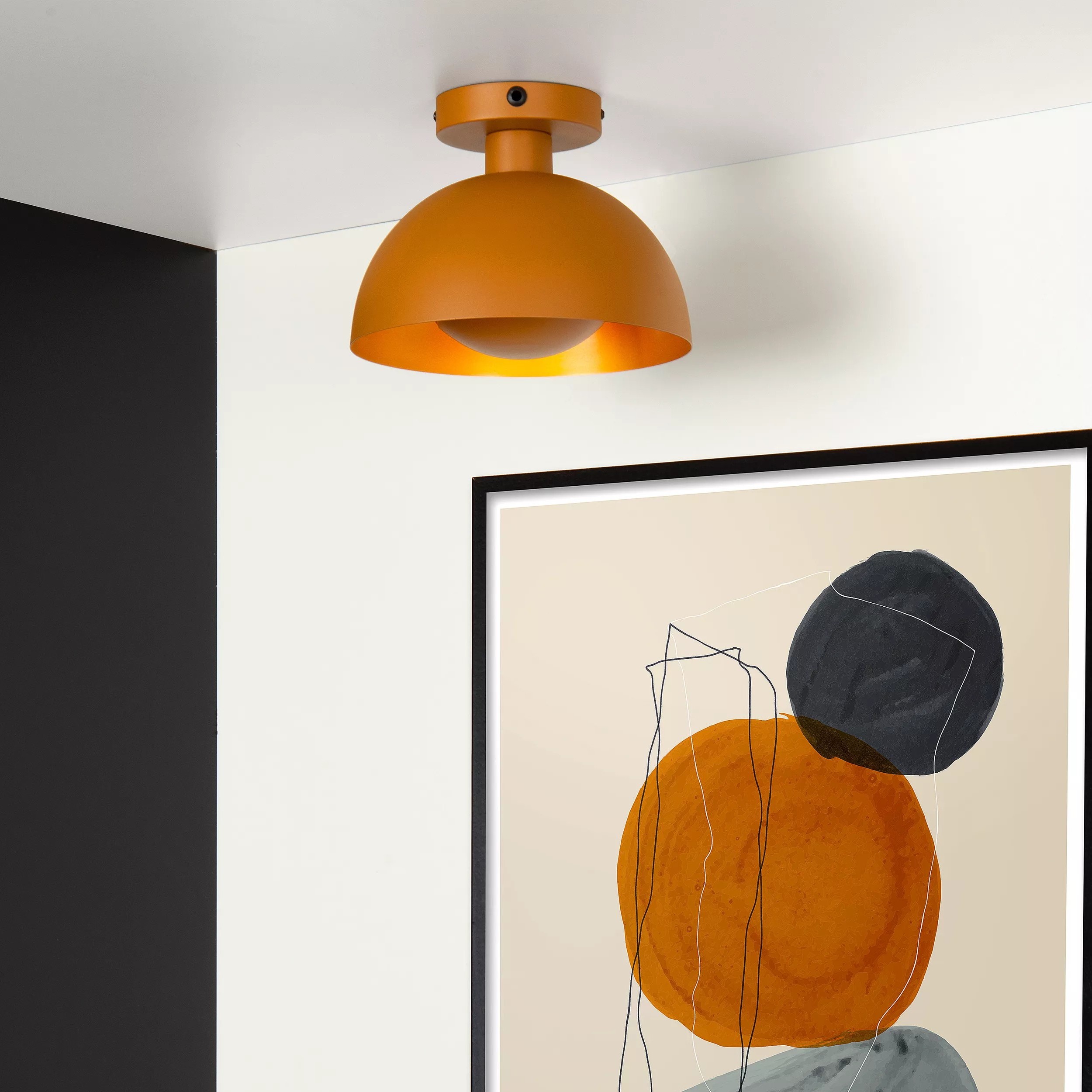 Lucide Siemon - plafonnier - Ø25 x - jaune ocre