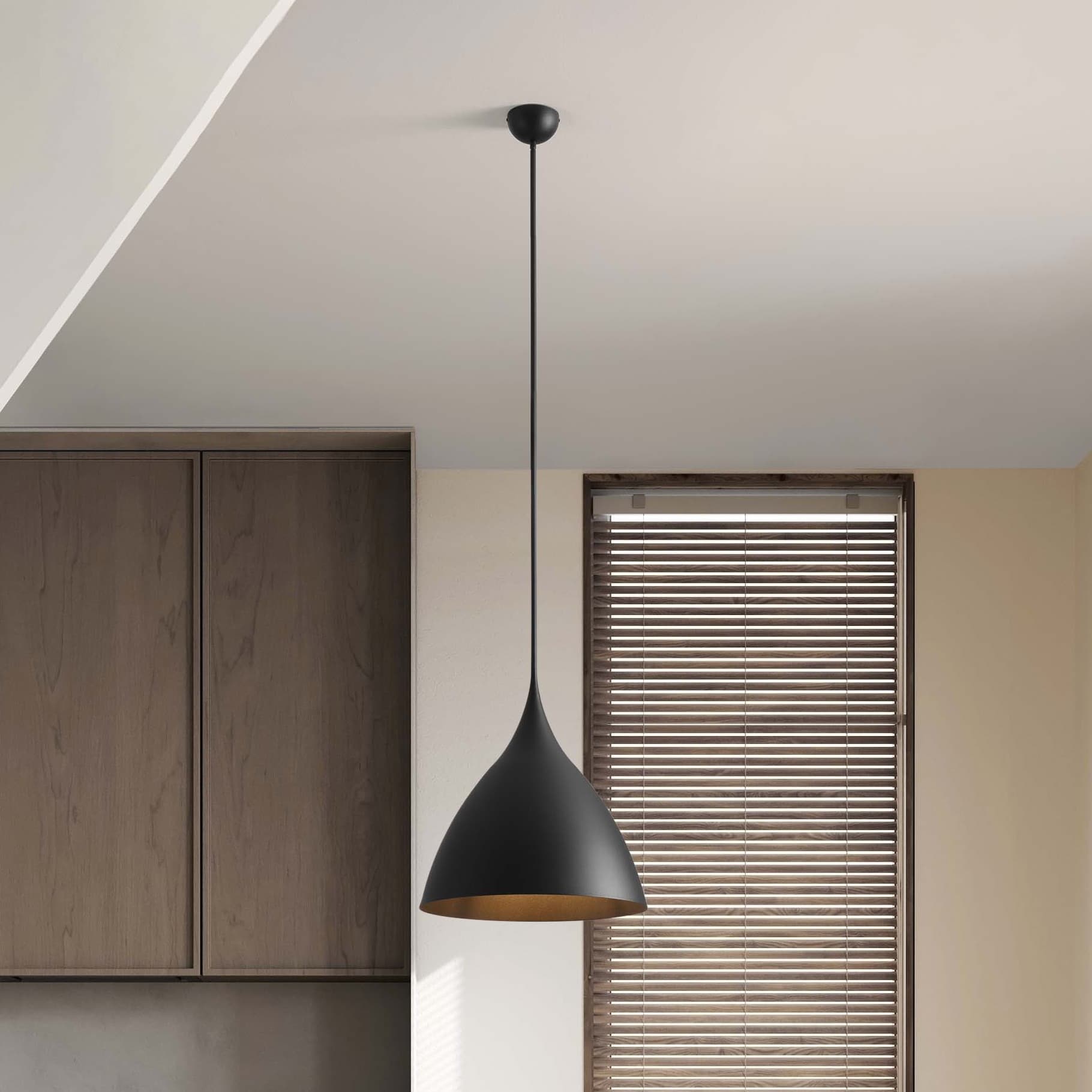 Nova Luce Syntopia - lampe suspendue - Ø cm - noir sablé