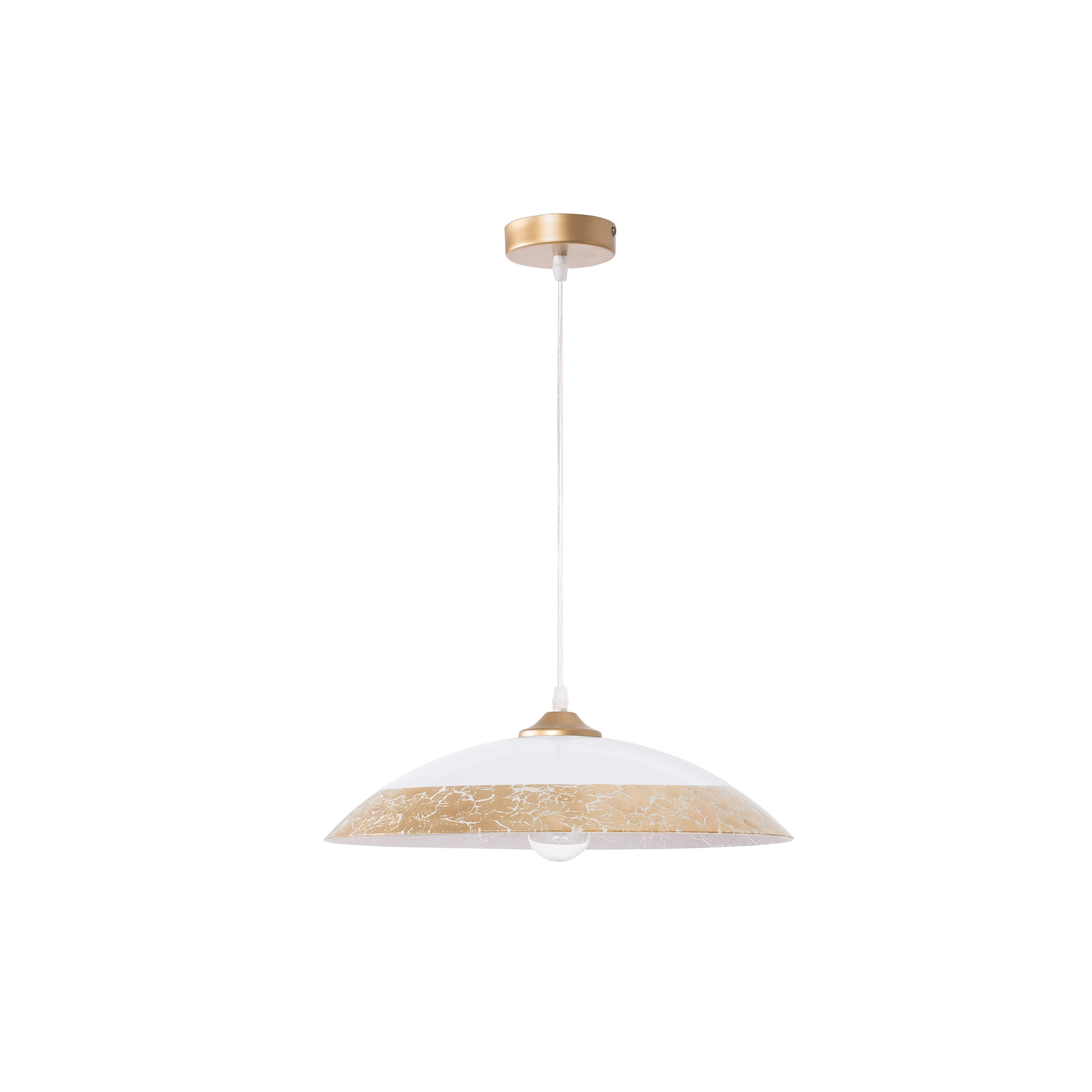 Nova Luce Benito - lampe suspendue - Ø cm - blanc et or