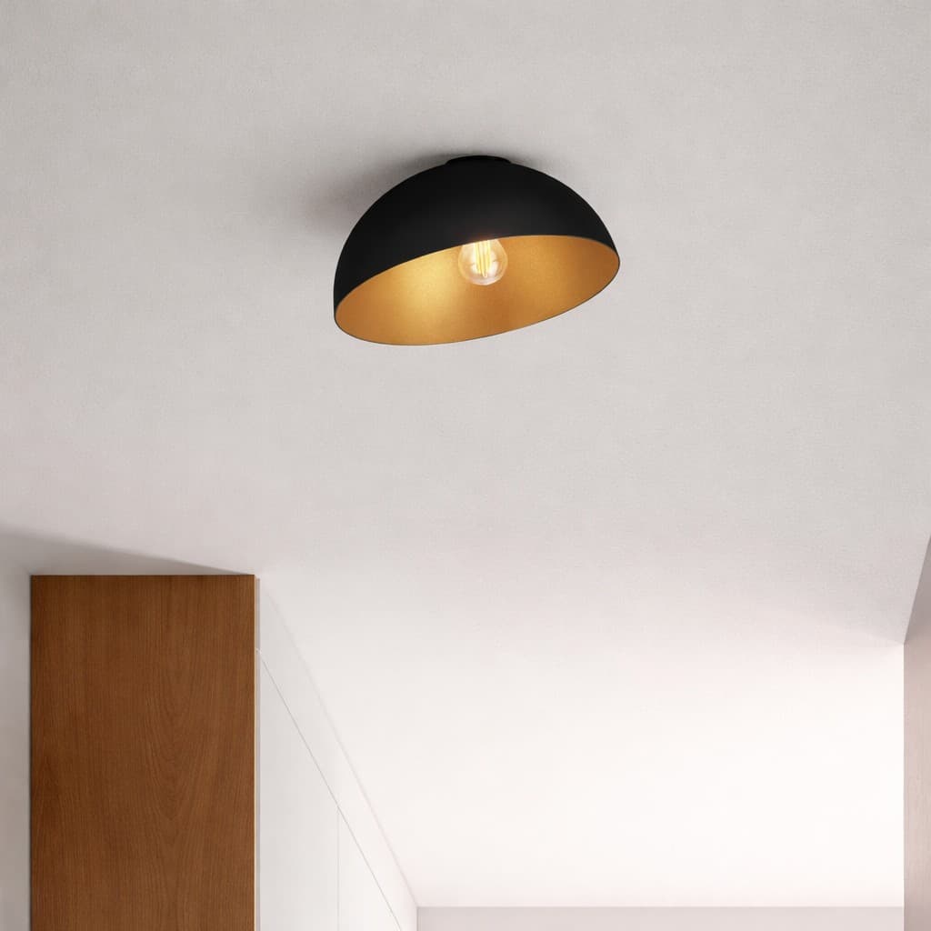 Nova Luce Onia - plafonnier - Ø cm - noir sablé et or