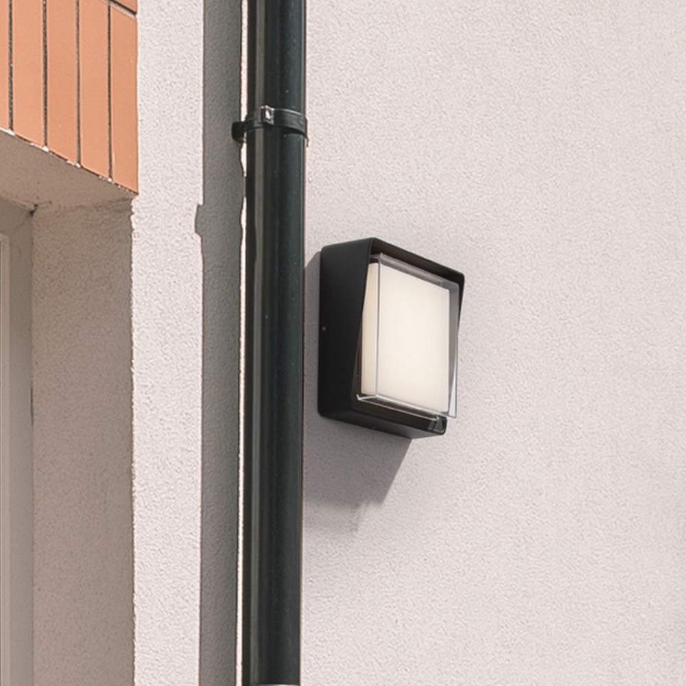 Nova Luce Cape - applique murale extérieure - x 7,4 cm - 10W LED inclus - IP65 - anthracite foncé