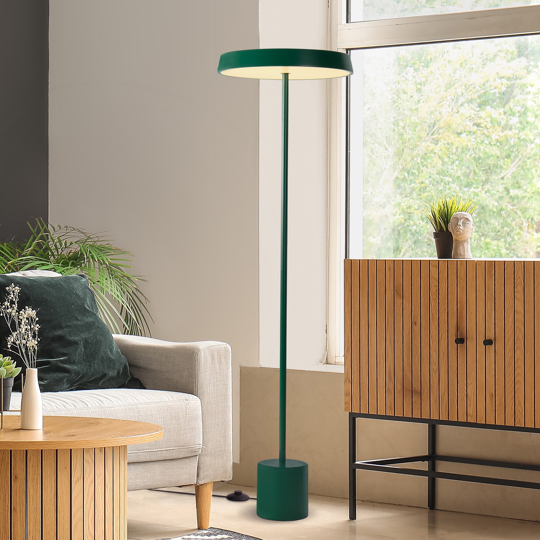Nova Luce Vetro - lampadaire - Ø cm - 33W LED inclus - vert mat