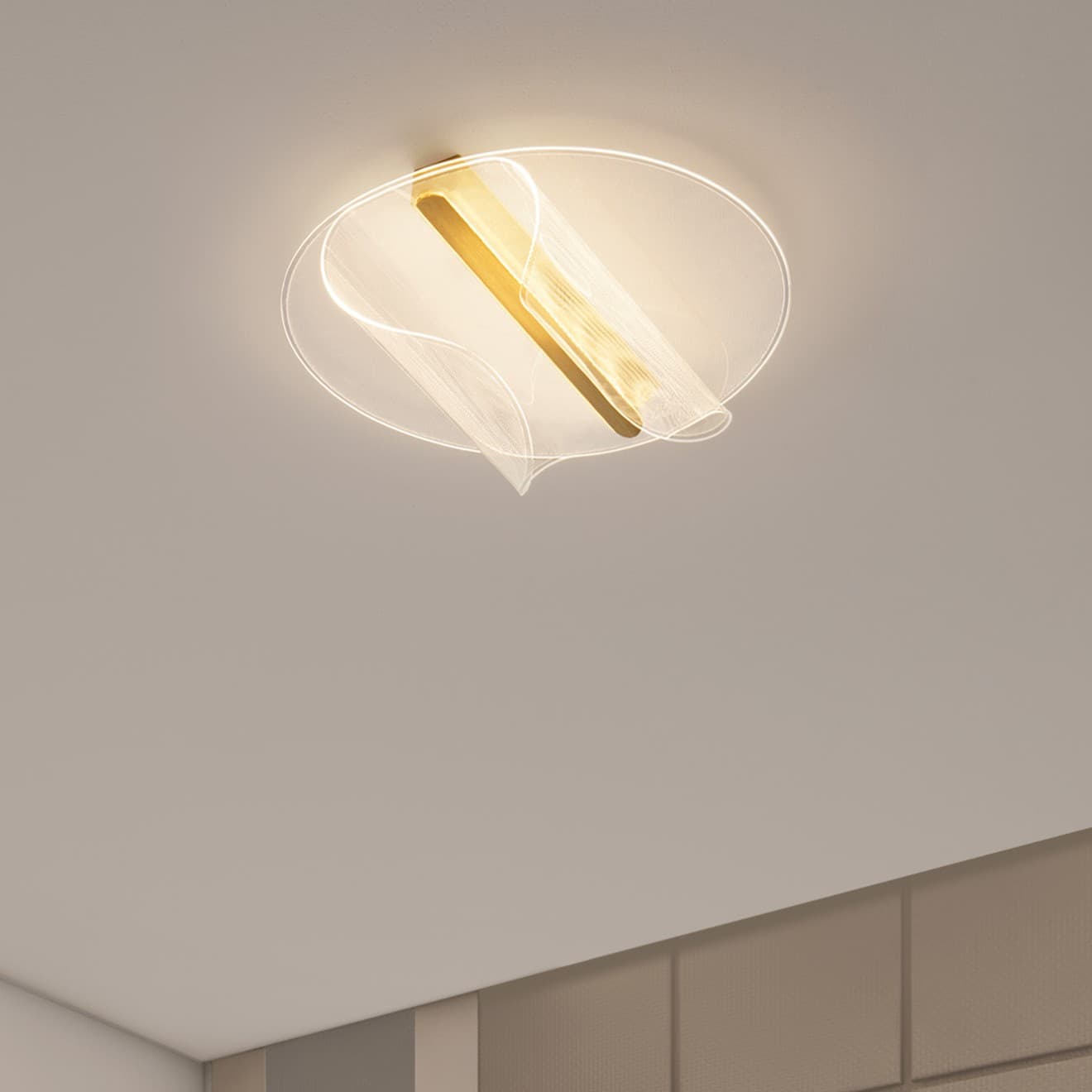 Nova Luce Valentin - plafonnier - Ø cm - 20W dimmable LED inclus - laiton doré