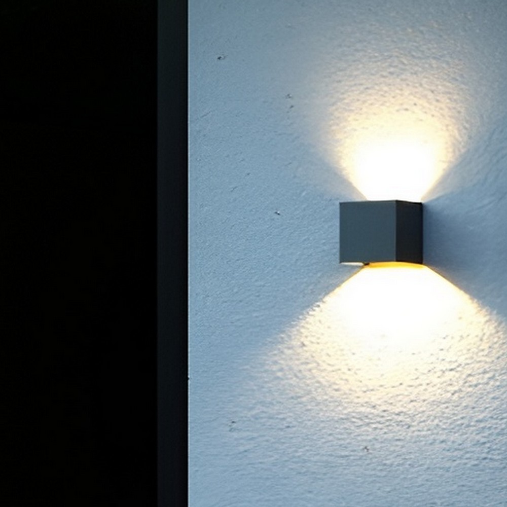 Nordlux Milda Kubi - applique d"extérieur avec 2 faisceaux lumineux réglables - 10,3 x cm - 4,9W LED inclus - IP44 - anthracite