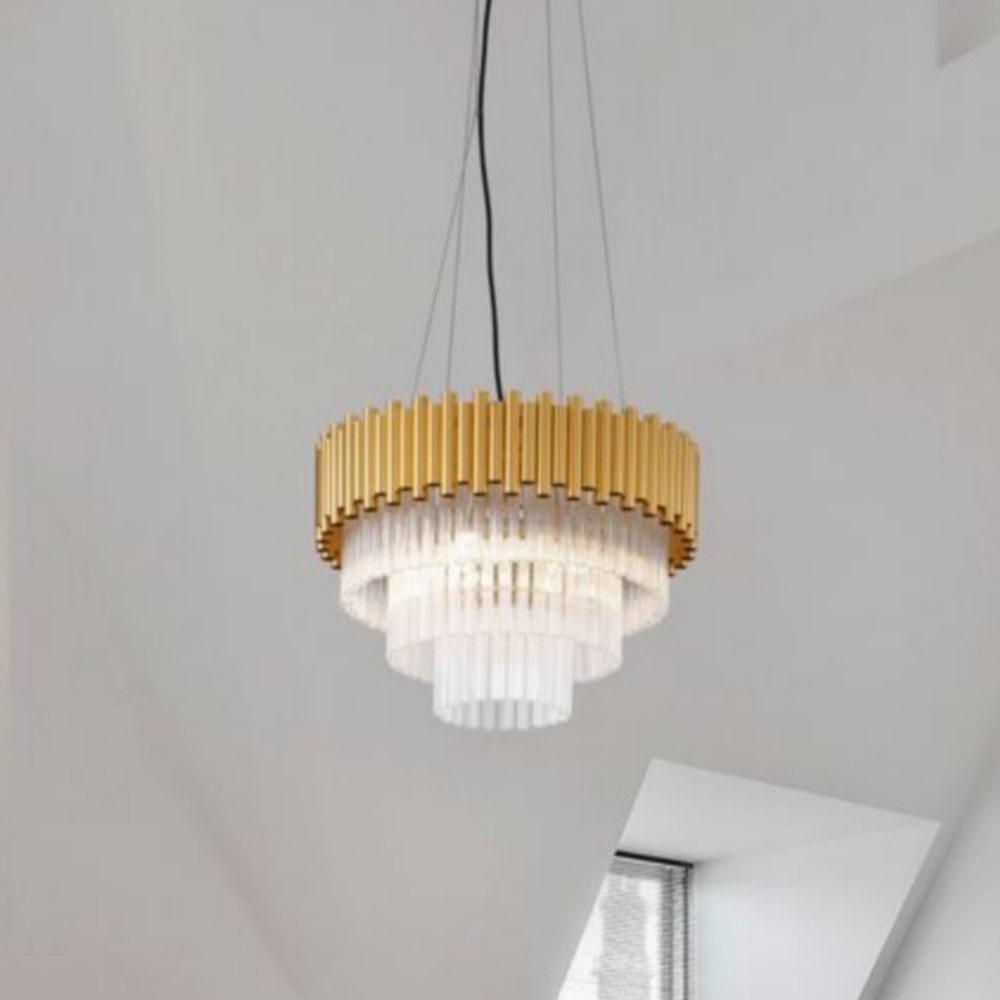 Nova Luce Magnolia - suspension - Ø cm - or — vue 3