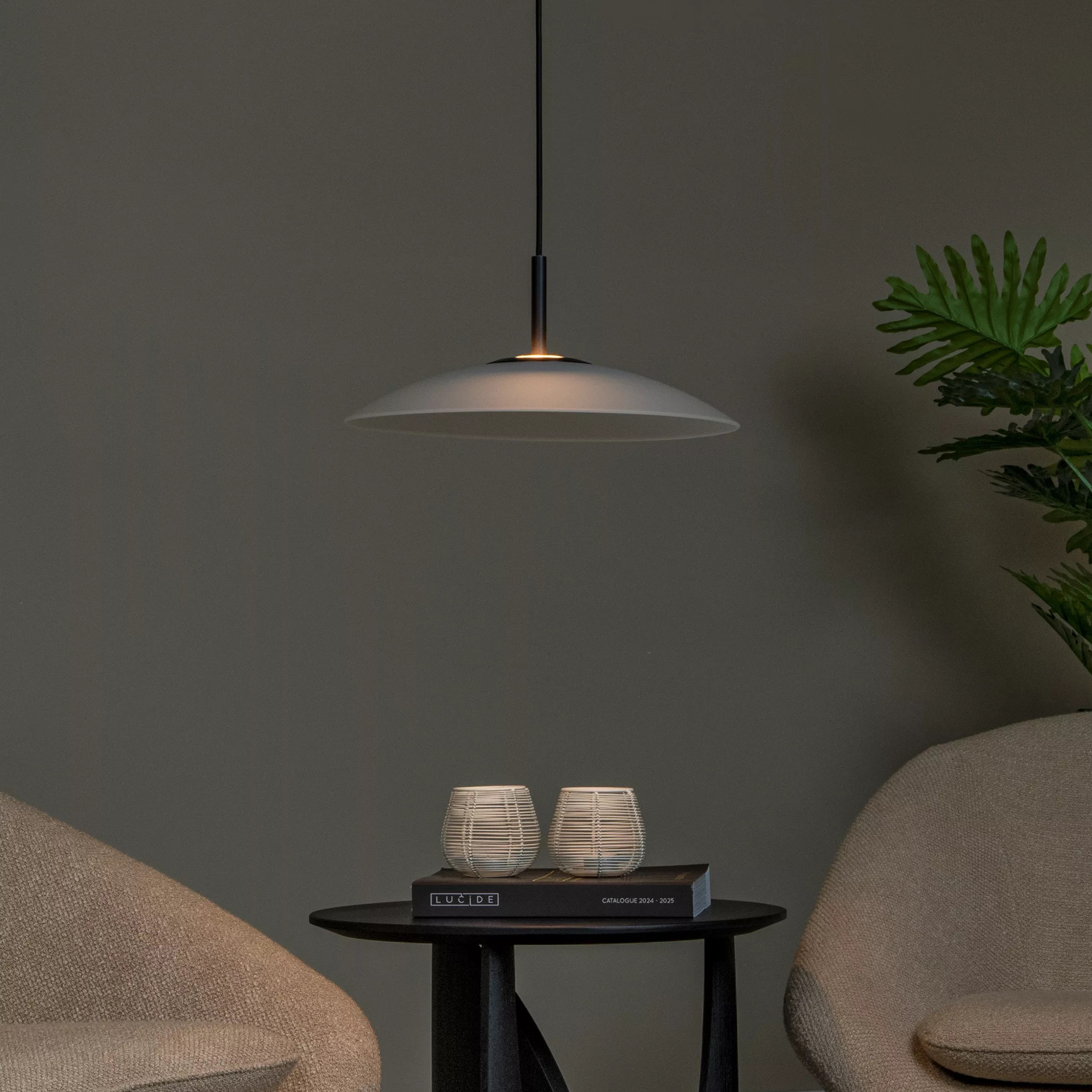 Lucide Menga - lampe suspendue - Ø cm - 12W LED dimmable inclus - opal