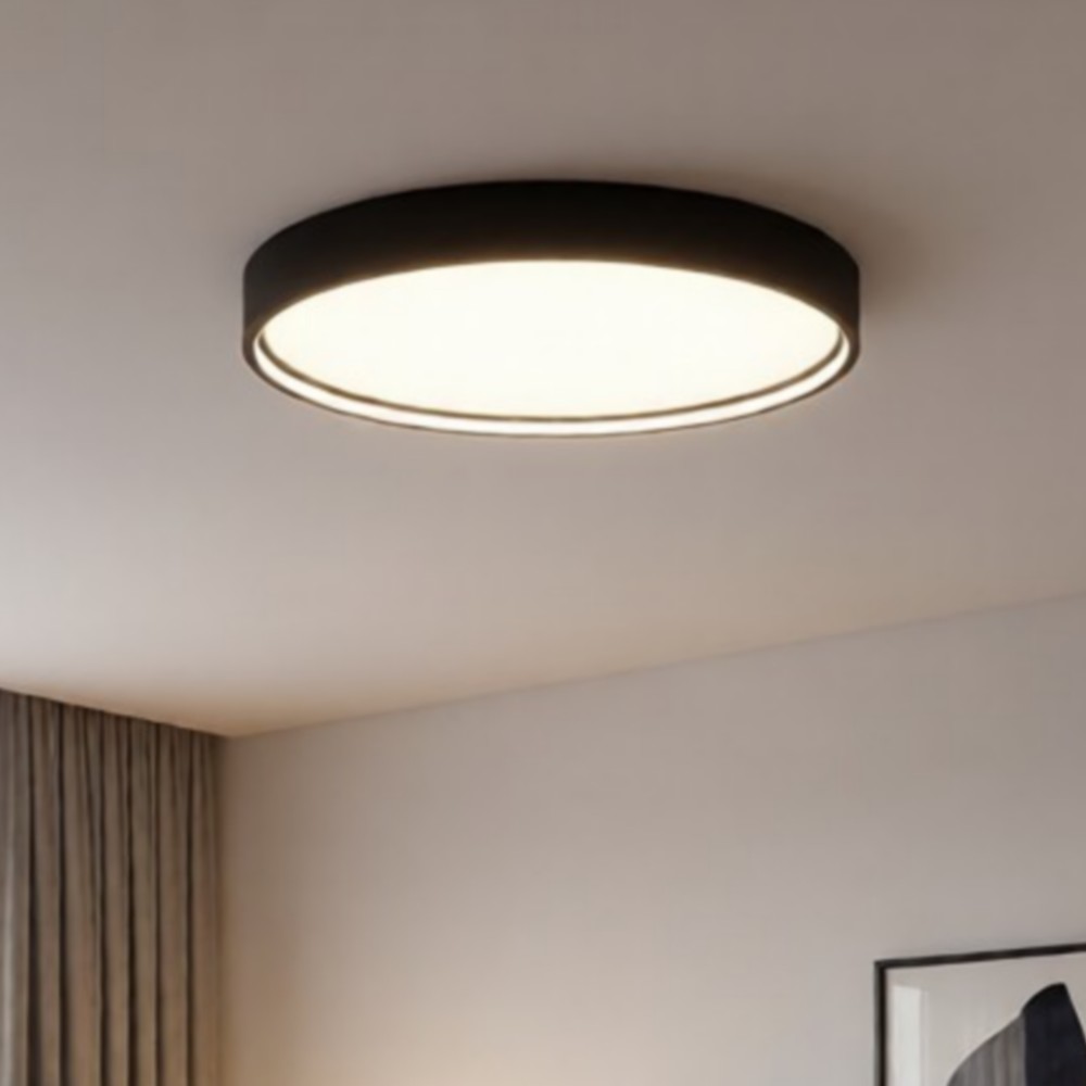 Nova Luce Olaf - plafonnier - Ø cm - 30W LED dimmable inclus - noir sable