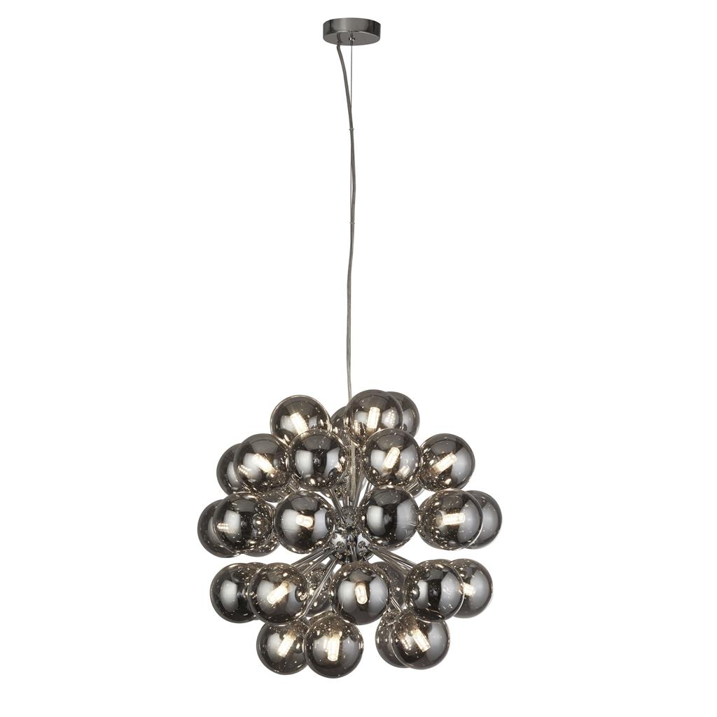 Searchlight Berry - lampe suspendue - Ø cm - chrome et verre fumé
