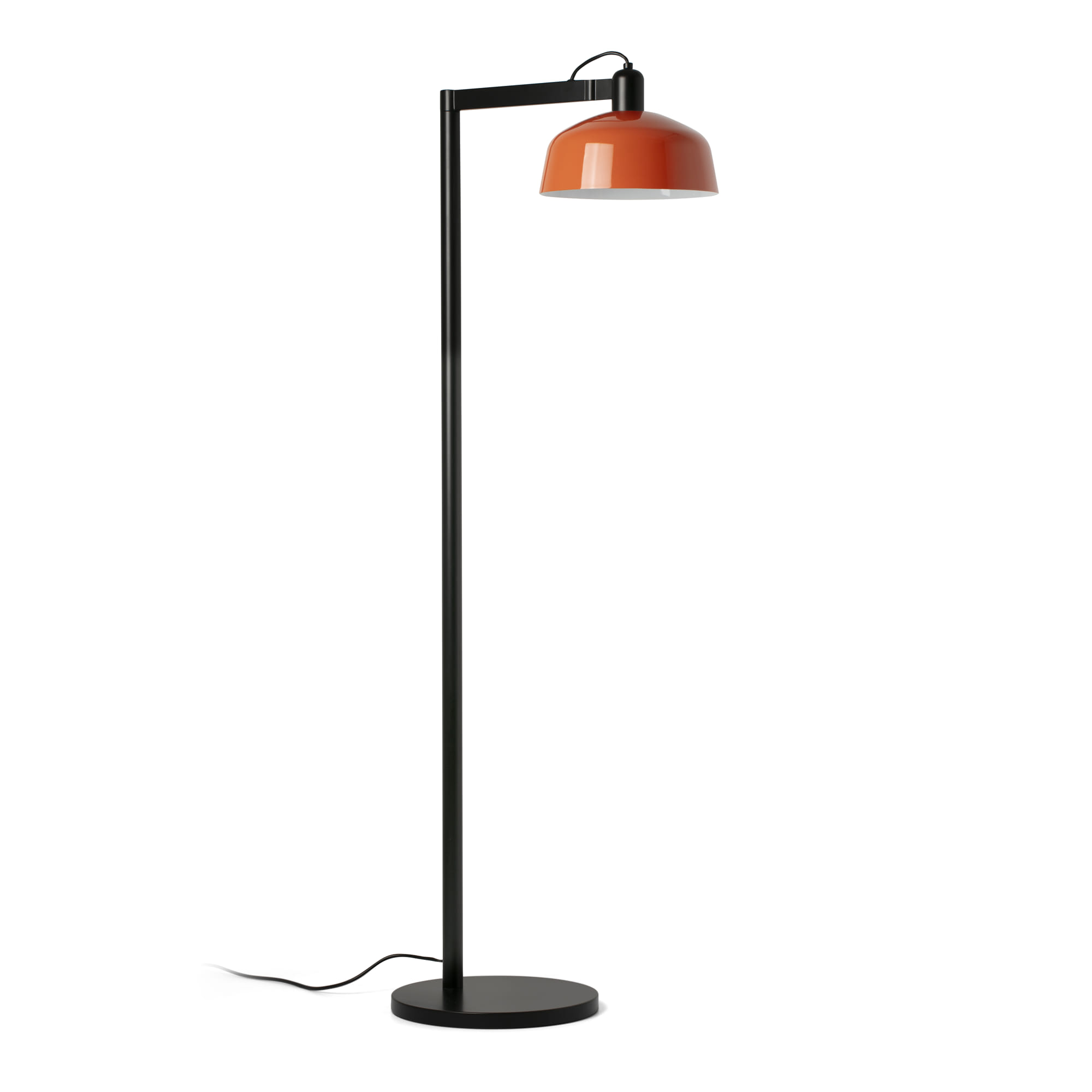 Faro Tatawin - lampadaire - ,7 x - noir satiné et orange rougeâtre brillant