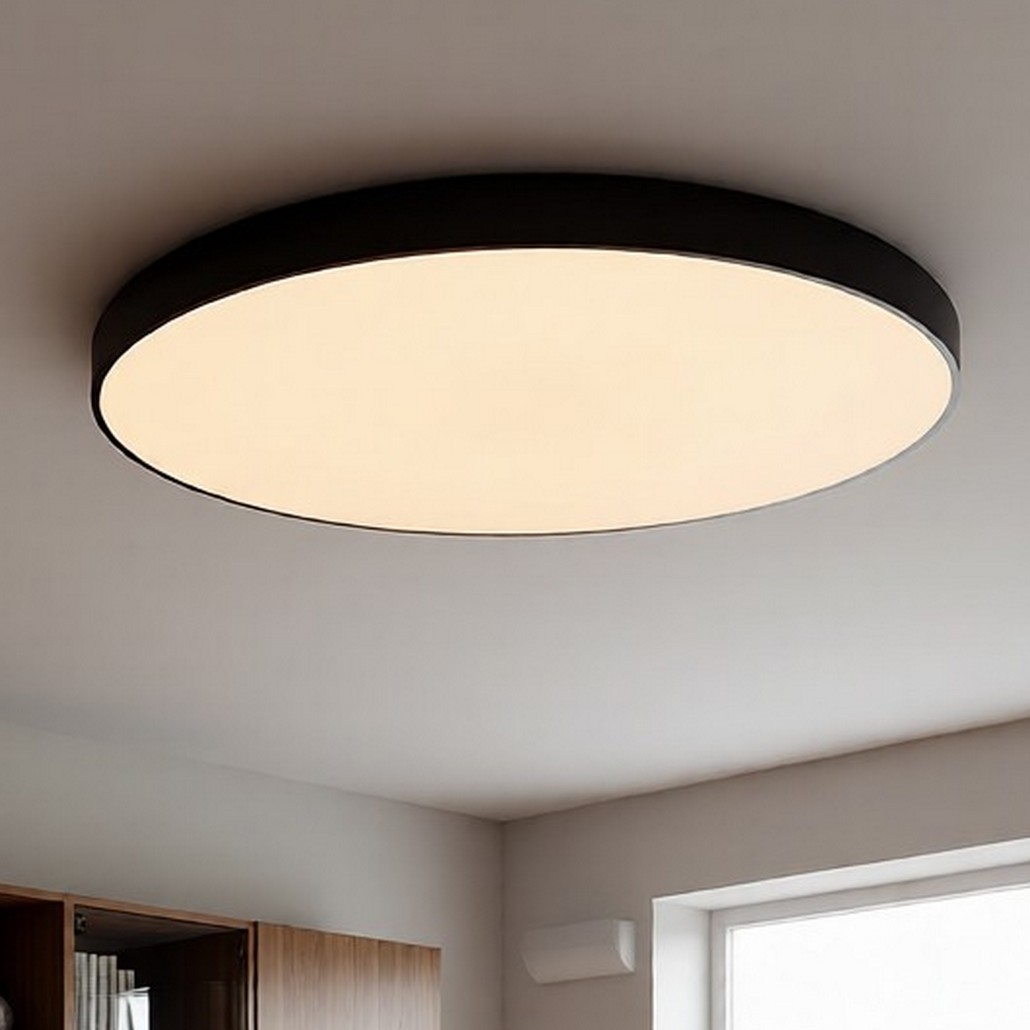 Lucide Unar - plafonnier - Ø cm - 80W LED dimmable inclus - 3 niveaux de dimmer - noir