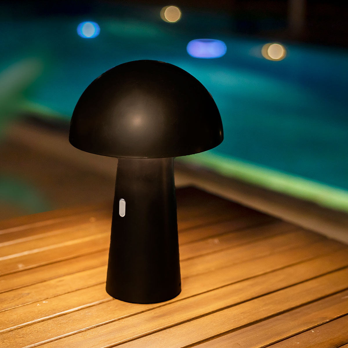 New Garden Shitake - lampe de table - Ø16,5 x 25,5 cm - 7,5W LED inclus - IP44 - noir