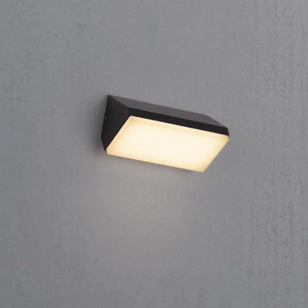 Nova Luce Zenon - applique murale extérieure - x 7,5 cm - 10W LED inclus - IP65 - anthracite foncé