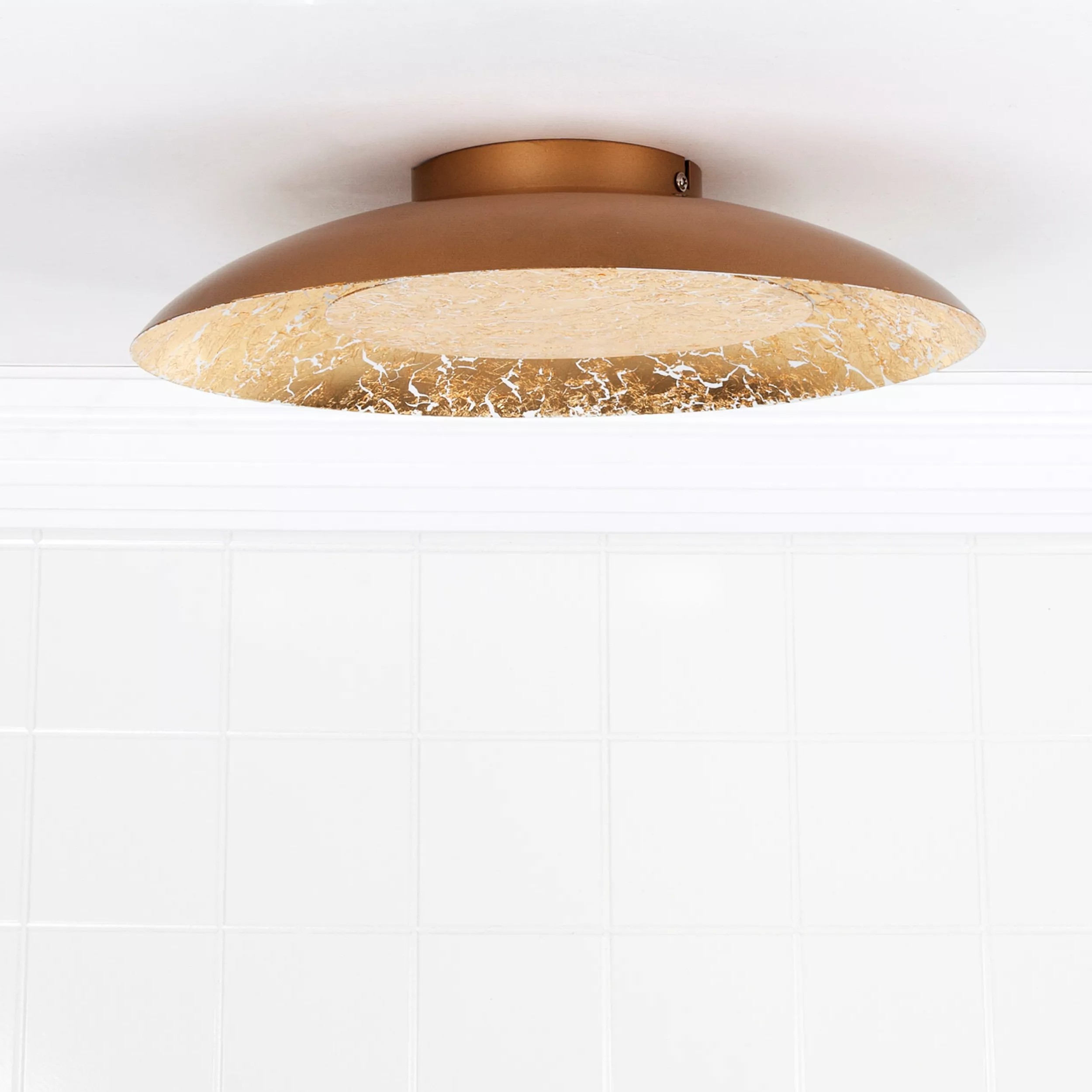 Lucide Foskal - plafonnier - Ø 34,5 x 7,3 cm - 12W LED inclus - laiton