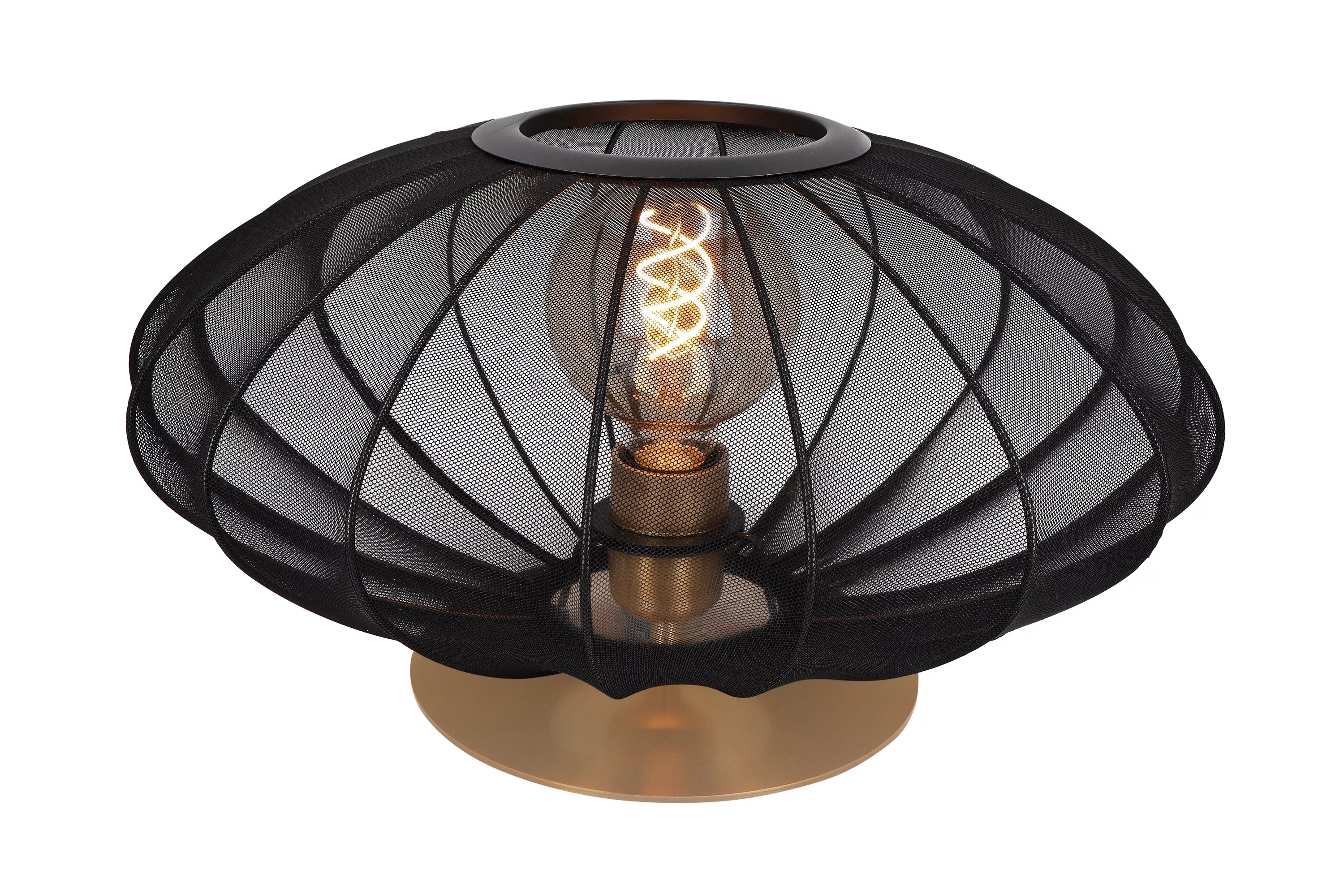 Lucide Corina - lampe à poser - Ø cm - noir et laiton