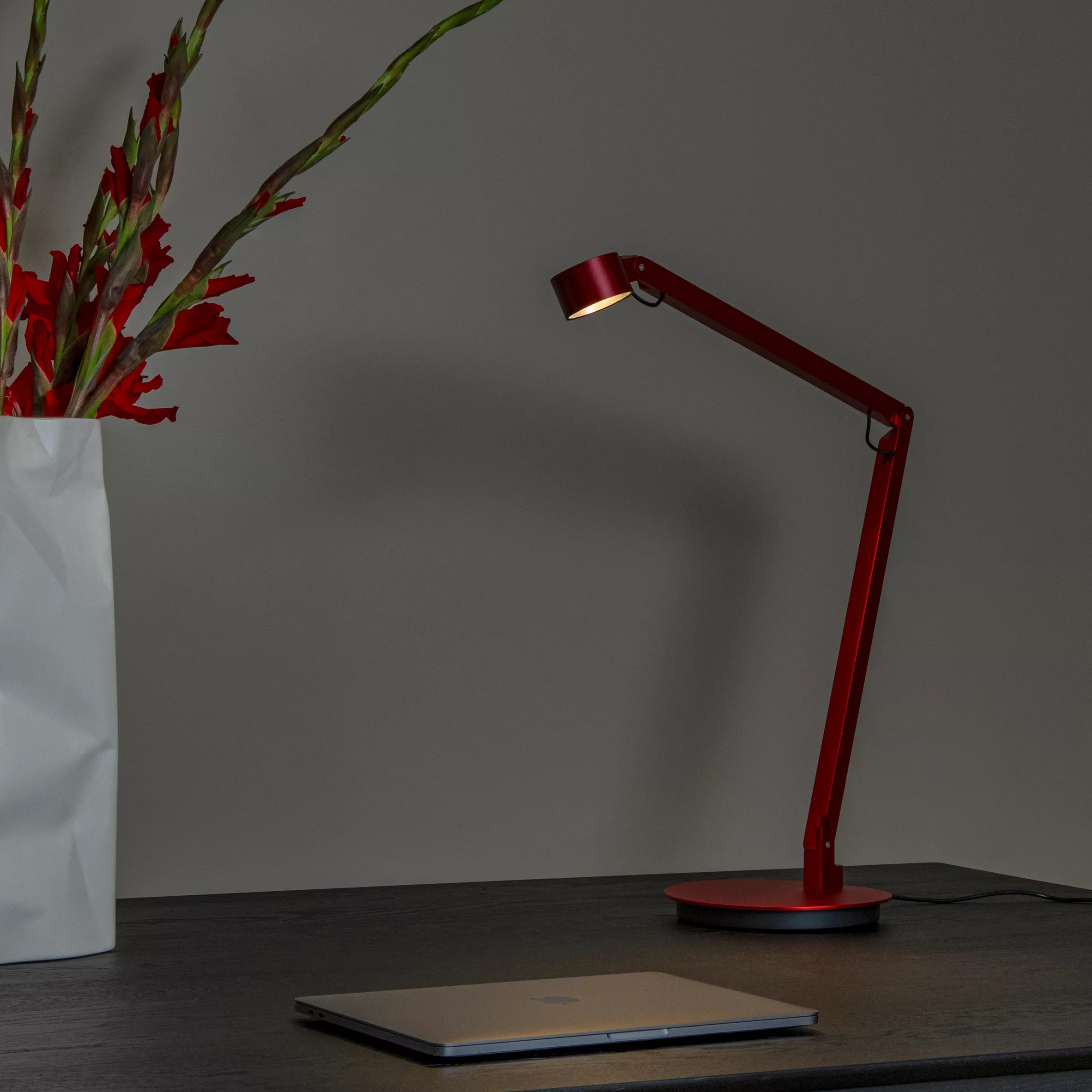 Lucide Ogden - lampe de bureau - x - 7W LED dimmable inclus - rouge