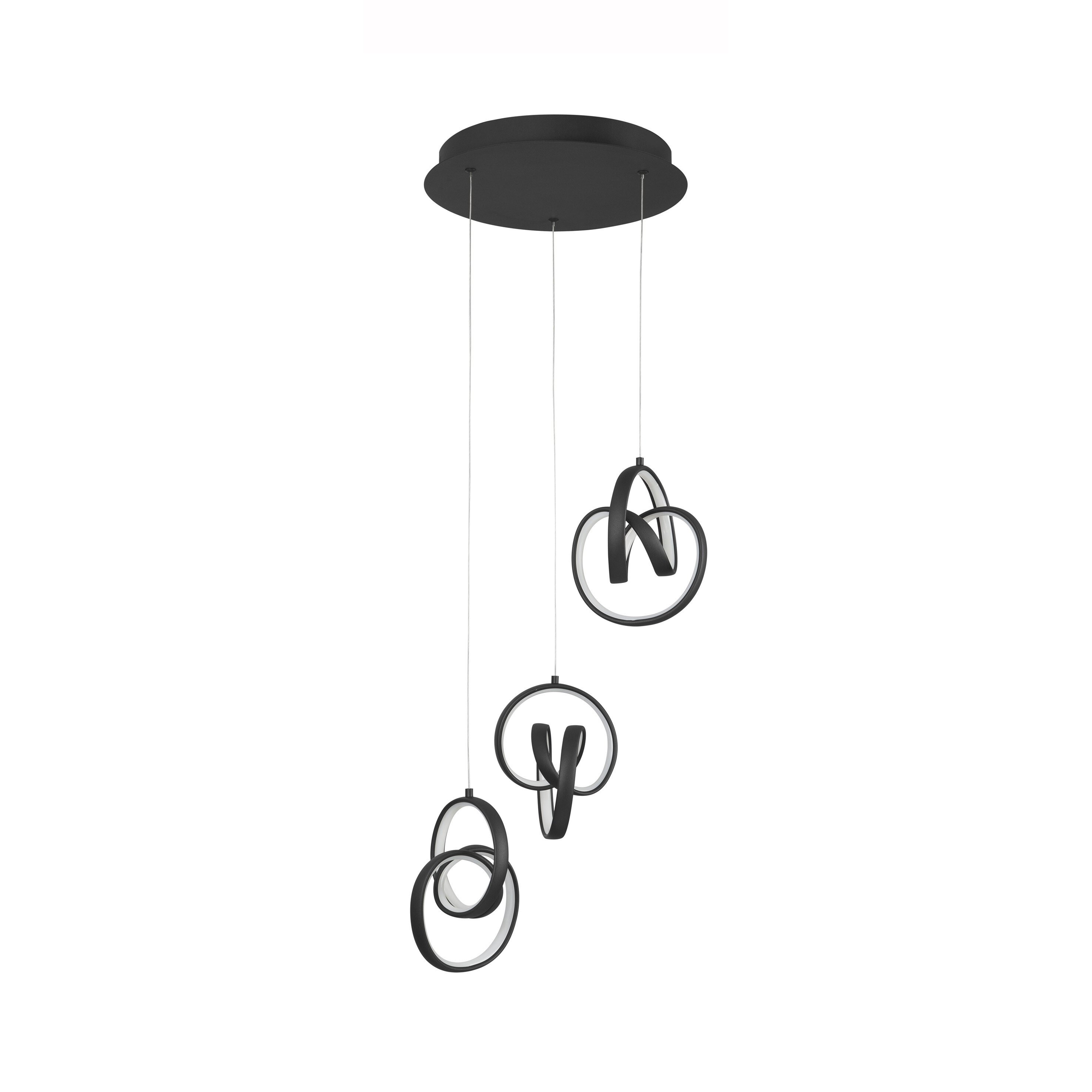 MODÈLE D’EXPOSITION - Nova Luce Rings - lampe suspendue - Ø cm - 43W LED dimmable inclus - noir sable