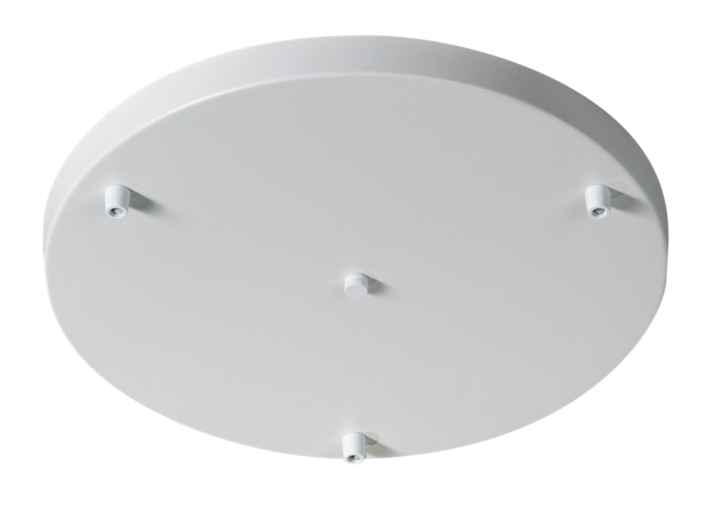 ETH - cache plafond rond pour 3 points lumineux - Ø35 x 3 cm - blanc poudré