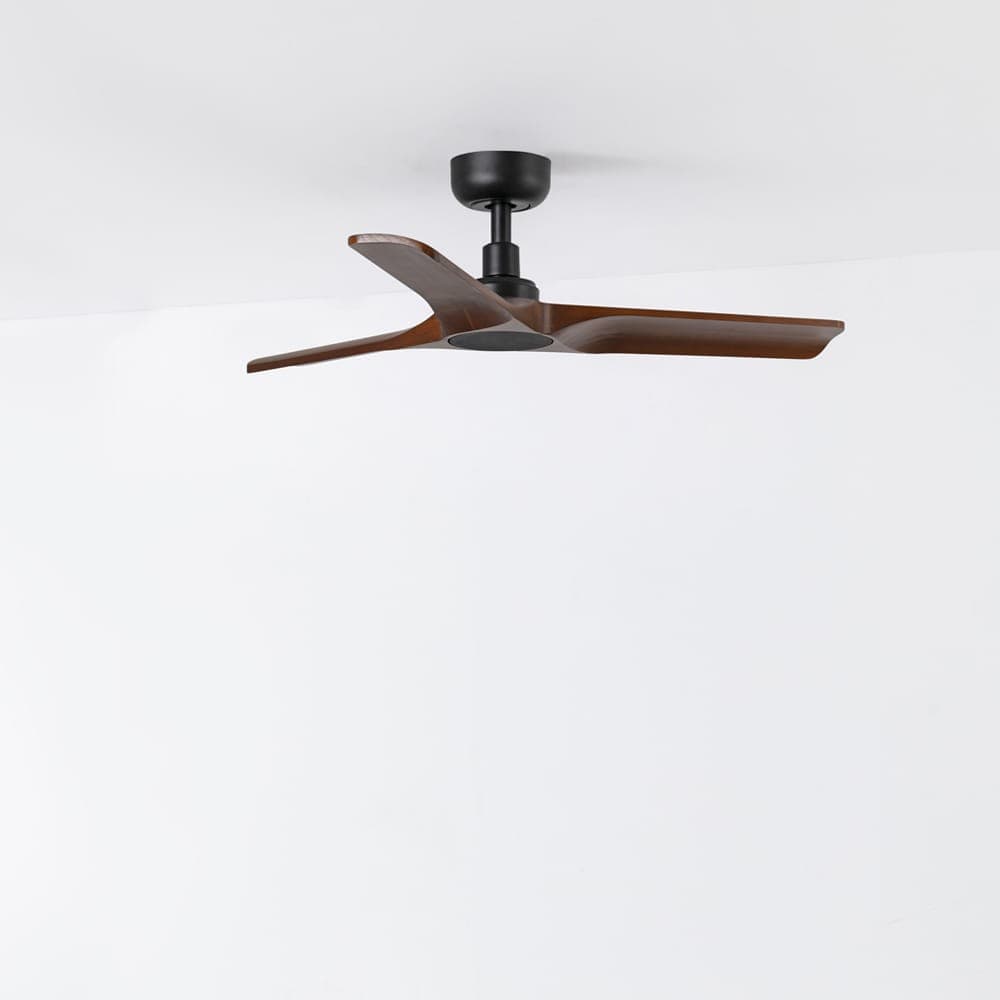 Faro Heywood S - ventilateur de plafond - Ø - noir mat et noyer foncé