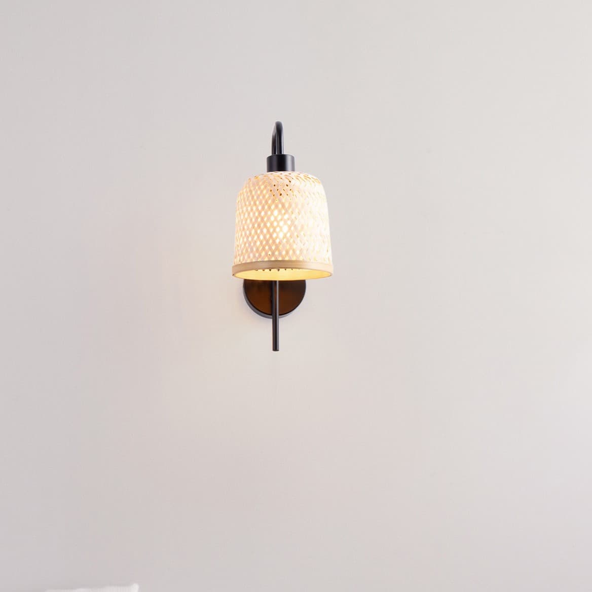 Nova Luce Intra - applique murale - Ø cm - bambou naturel et noir