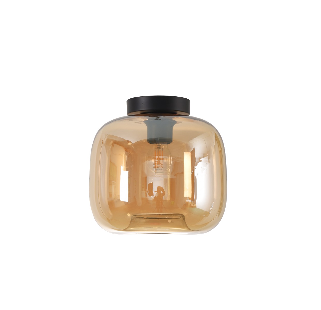 Artdelight Preston - plafonnier - Ø cm - ambre