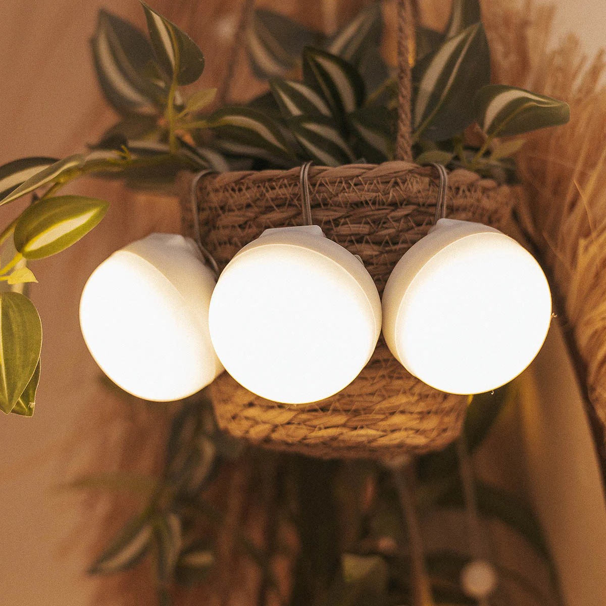 New Garden Cherry Mini - sources lumineuses portables rechargeables avec télécommande - Ø 6,5 x 6 cm - ,5W LED inclus - IP54 - blanc