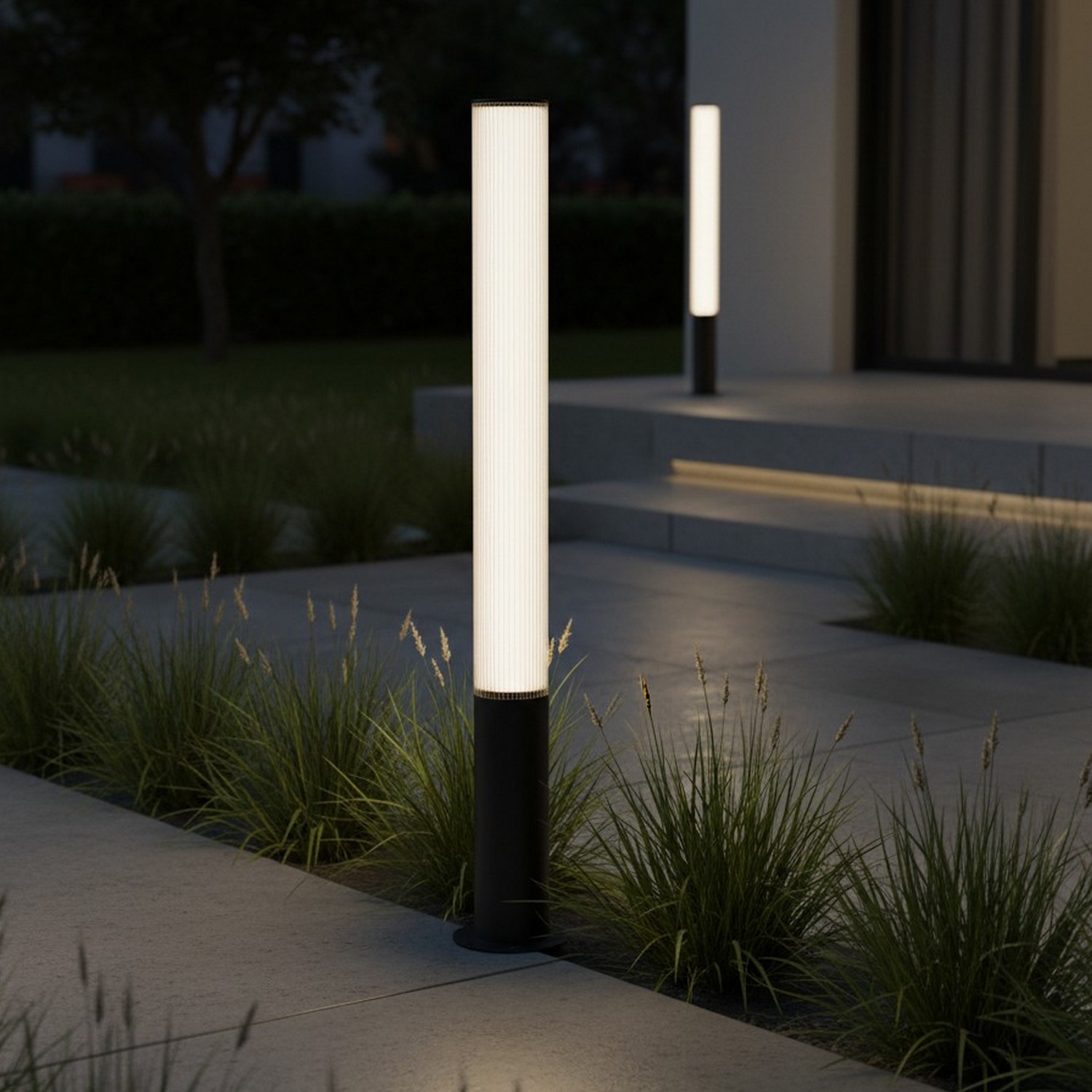 Nova Luce Iman - poteau de jardin - Ø cm - 25W LED inclus - IP65 - noir sablé