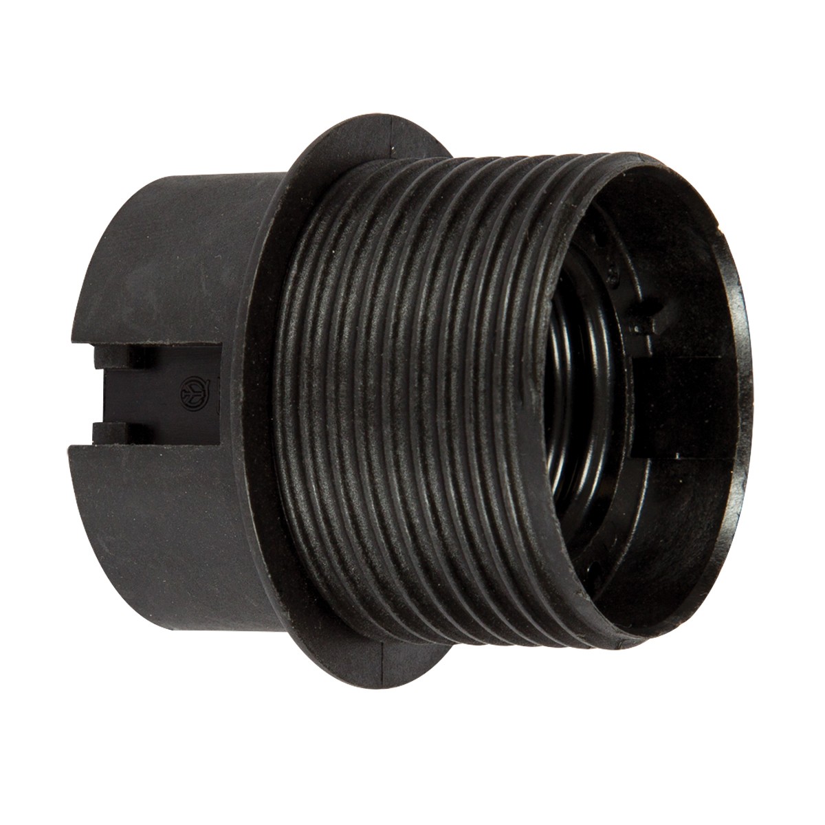 VK Lighting - douille E27 - plastique - avec filetage & bride - Ø 4,0 x 4,5 cm - noir