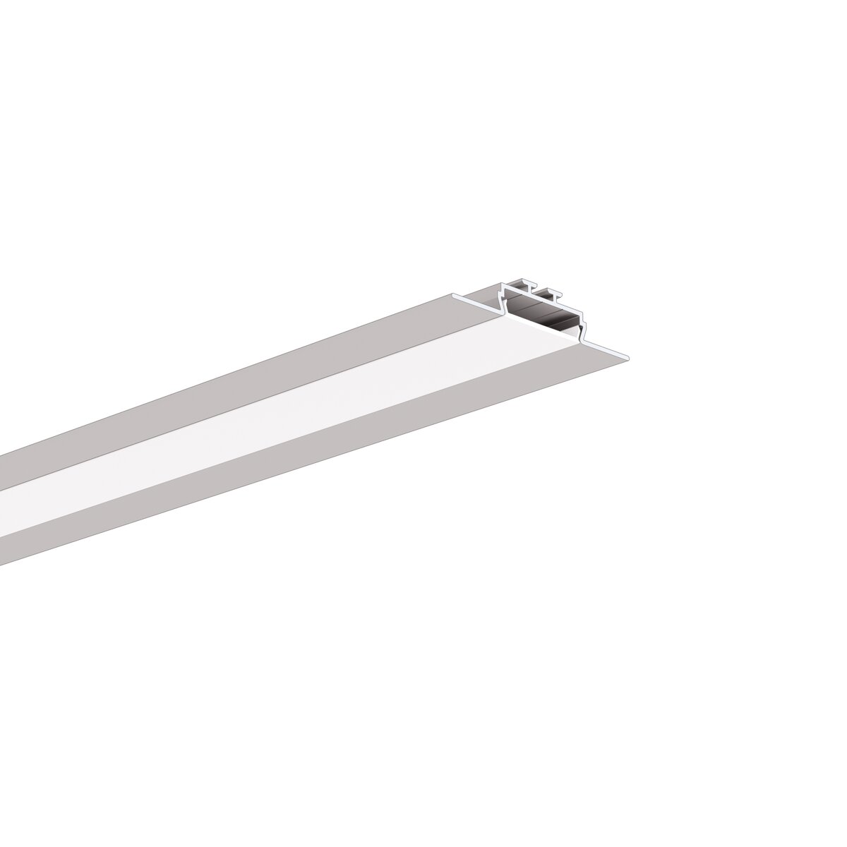 Klus Opac-30 - profilé LED encastré - 5,2 cm de large avec une fenêtre de 2,1 cm - argent anodisé
