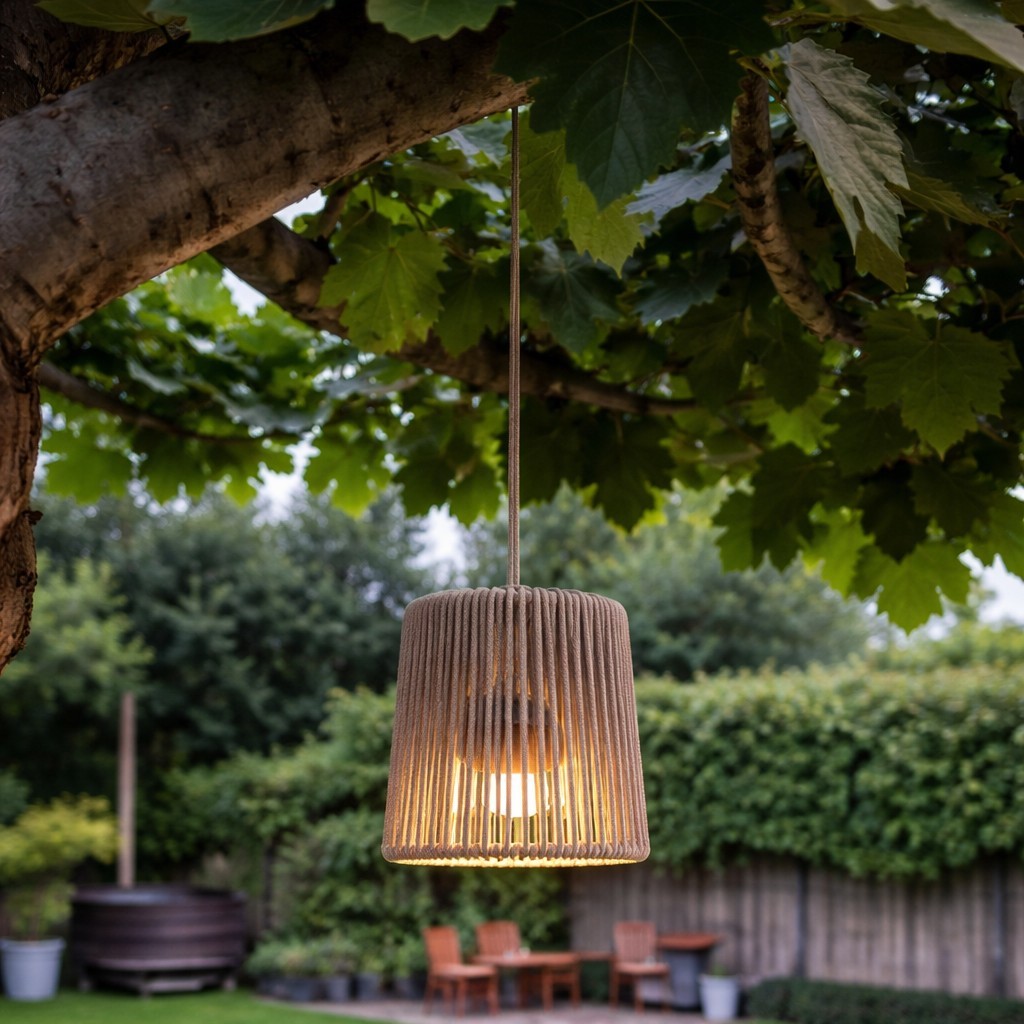New Garden Conta Mini - lampe suspendue avec source lumineuse rechargeable et télécommande - Ø14,5 x 314,6 cm - 3,5W LED inclus - IP54 - taupe