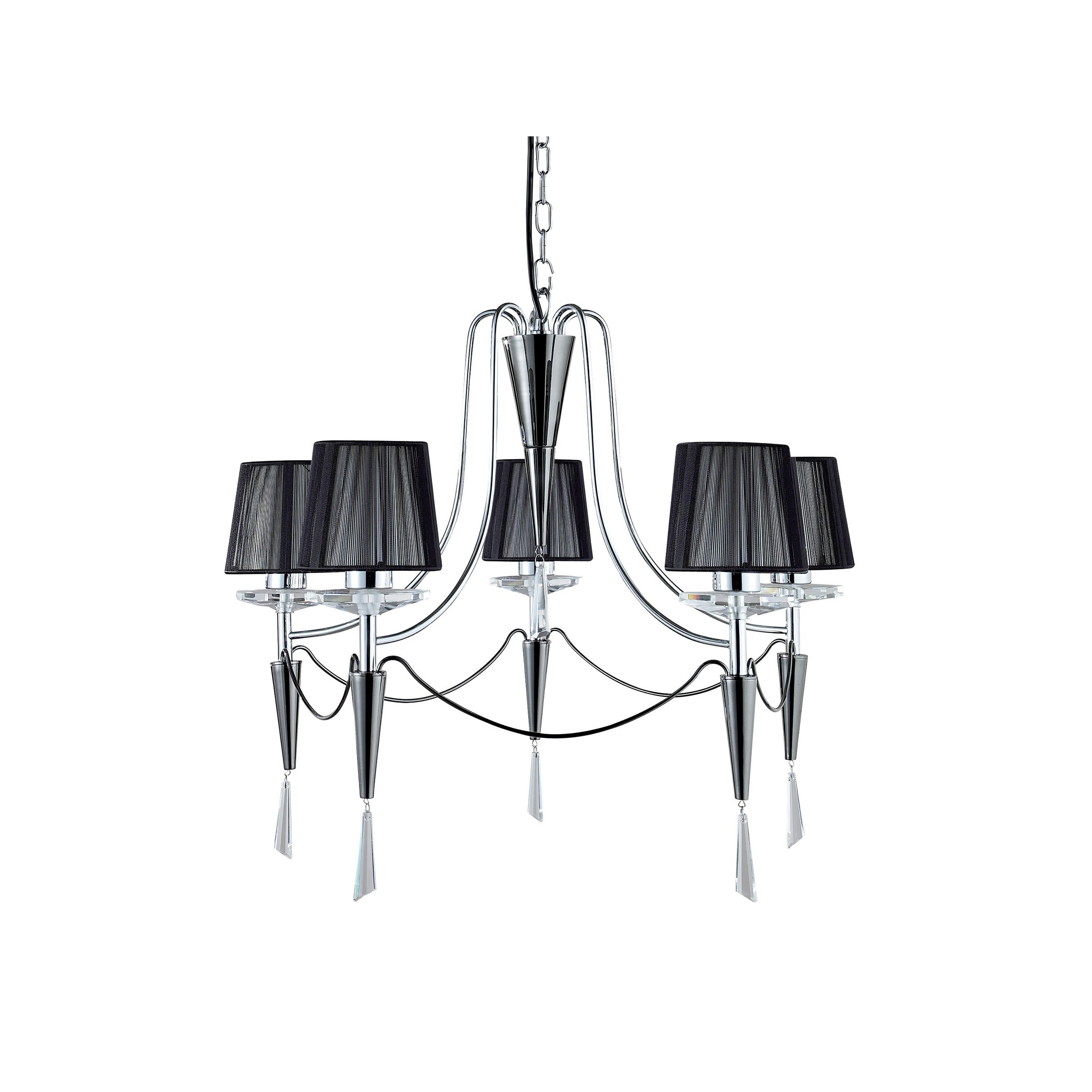 Searchlight Duchess - lustre - Ø cm - noir et chrome
