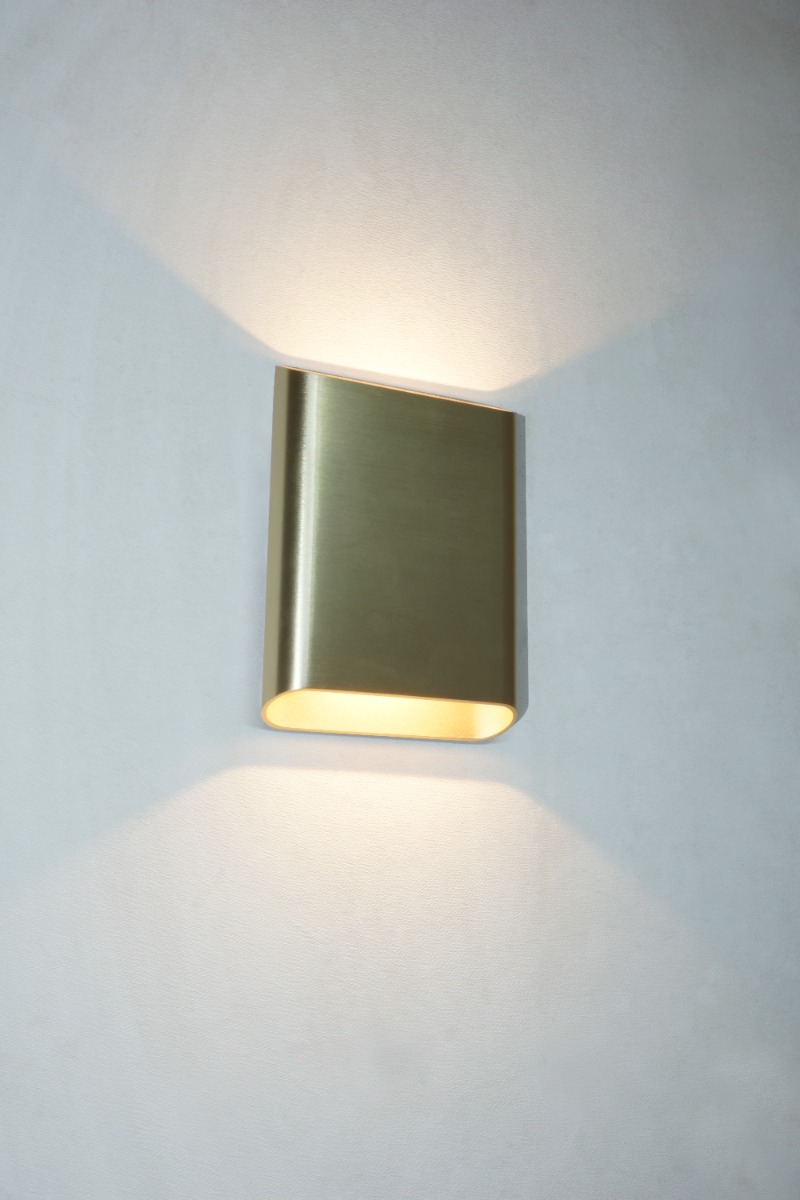 Artdelight Diaz Large - applique murale - ,5 x - W LED inclus - IP65 - or brossé