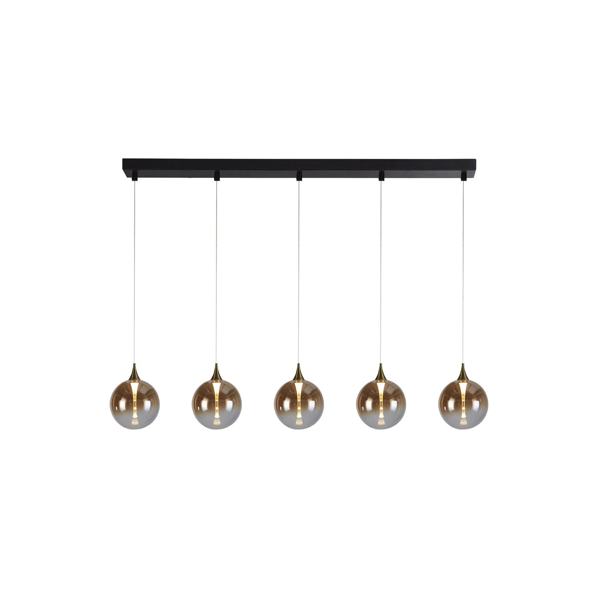 Searchlight Alchemy - lampe suspendue - cm - 19W LED dimmable inclus - noir, or et ambre