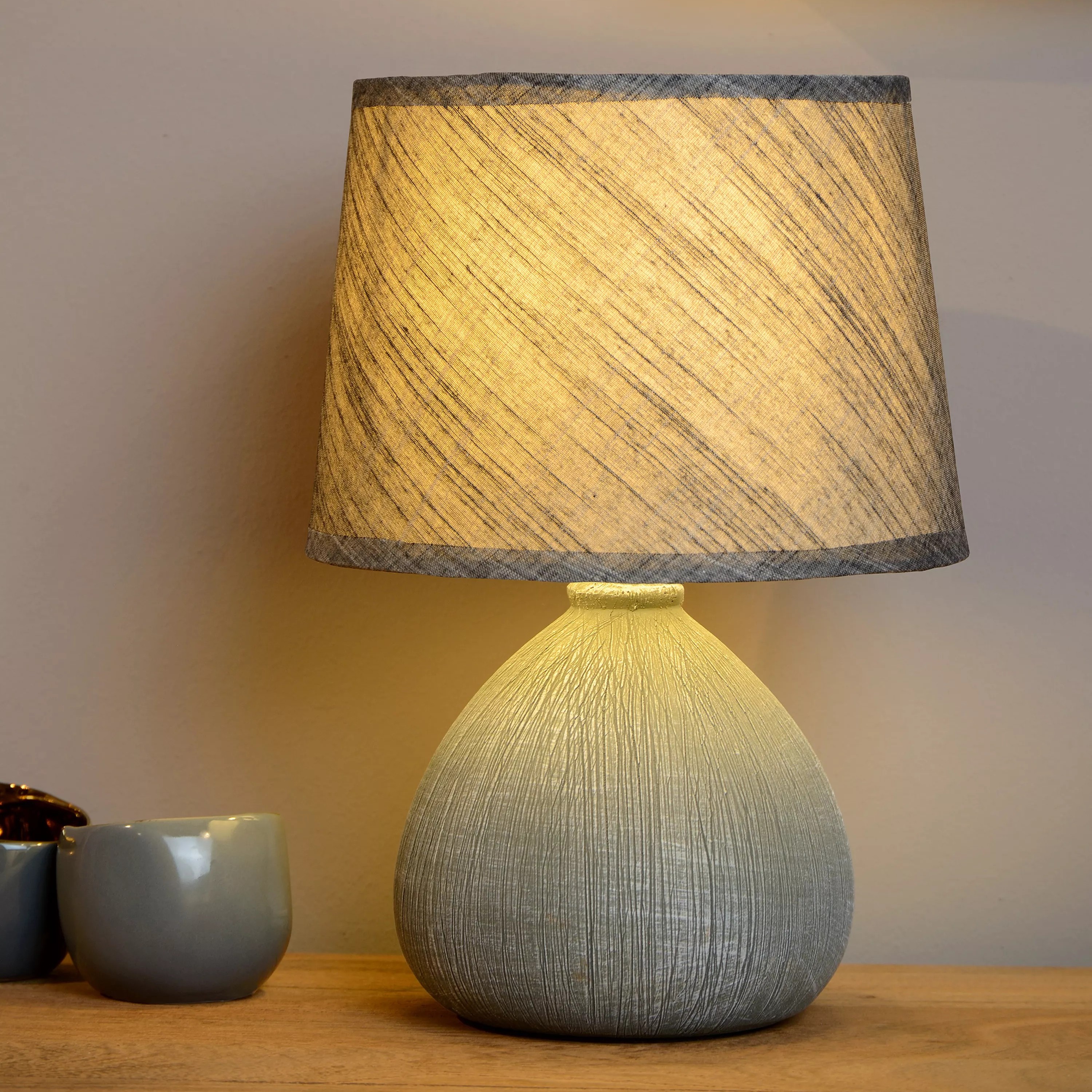 Lucide Ramzi - lampe à poser - Ø cm - gris