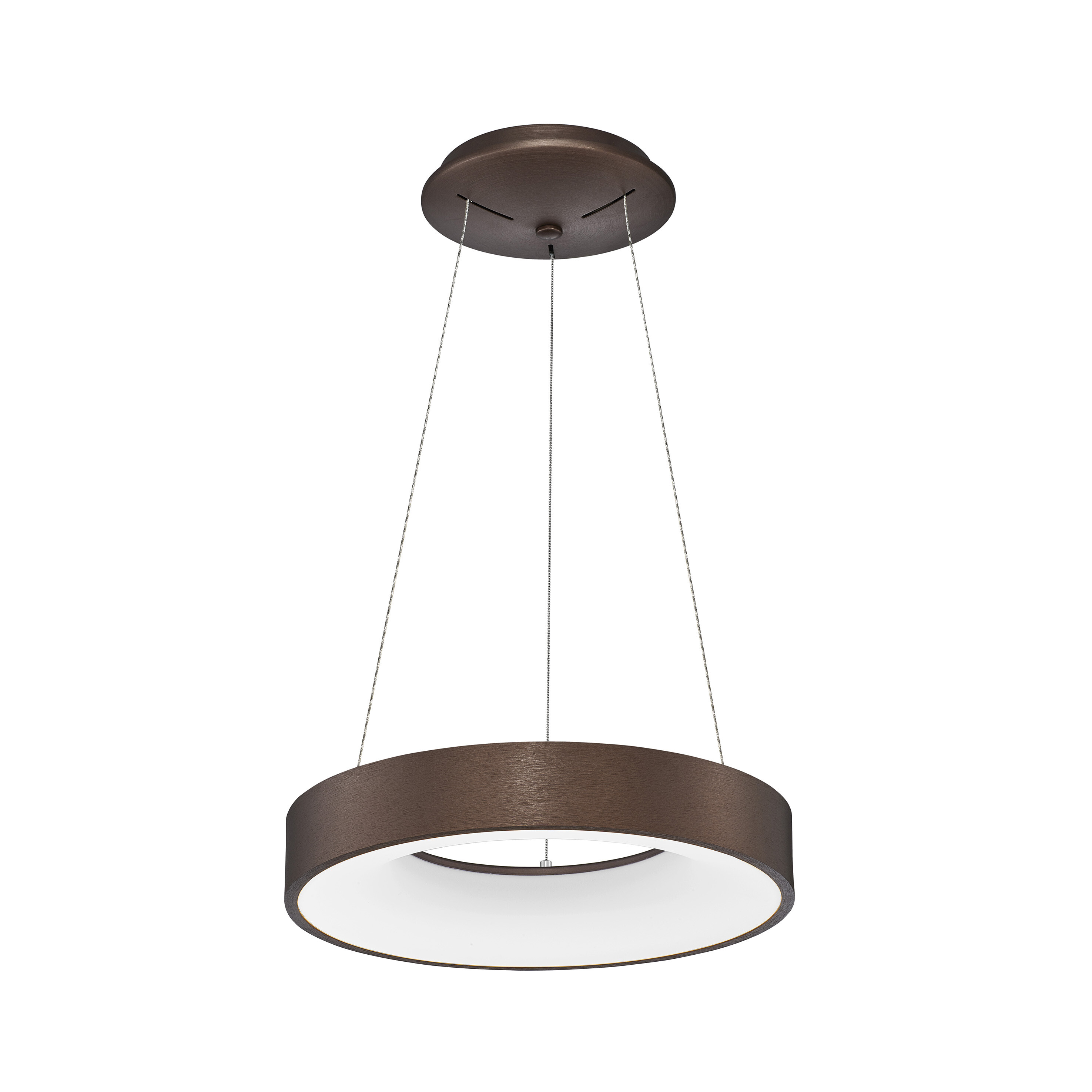 Nova Luce Rando Thin - lampe suspendue - Ø cm - 30W LED dimmable inclus - café brossé