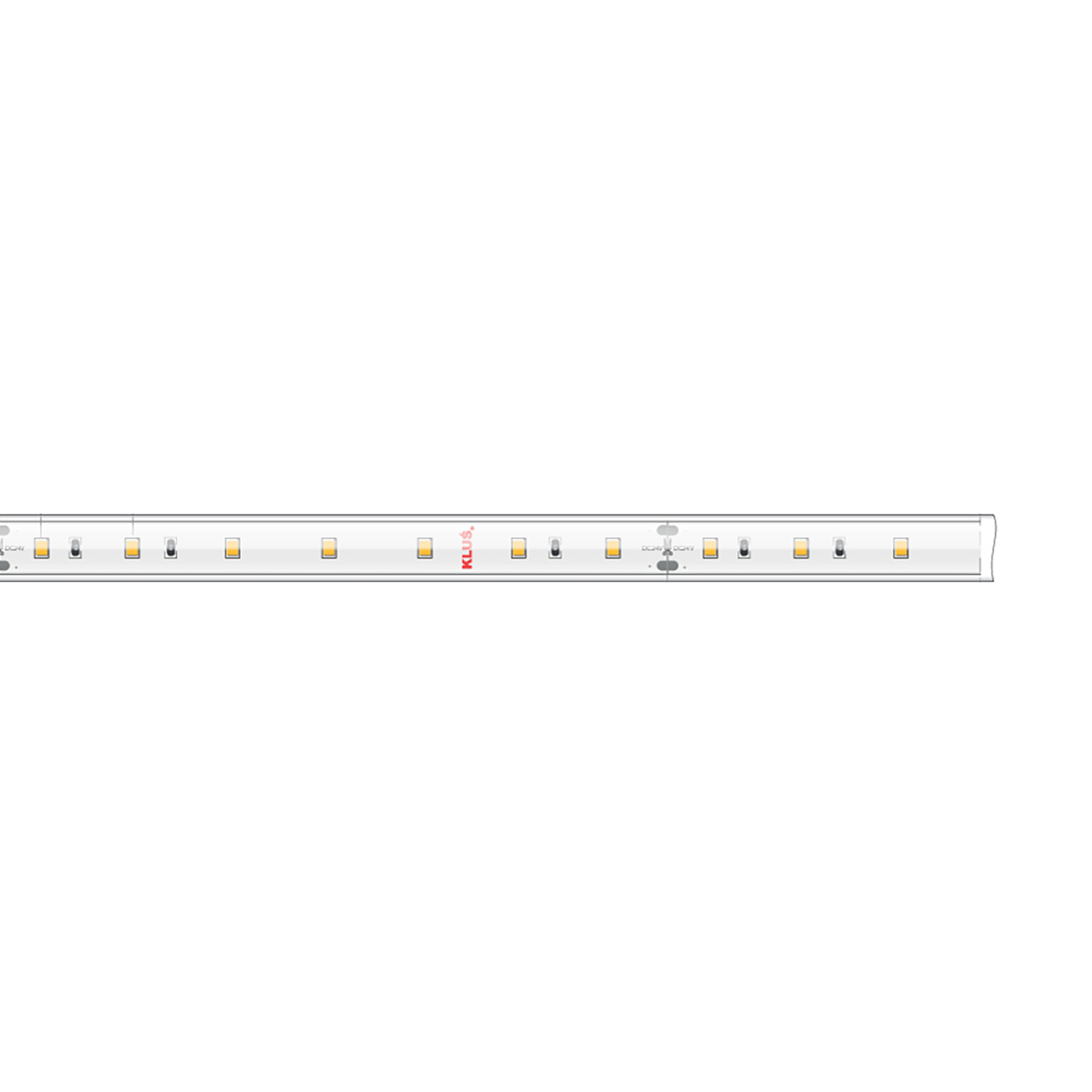 KLUS Bande LED - largeur 1cm, longueur - 24Vdc - dimmable - 4,8W LED par mètre - 70 LED par mètre - IP65