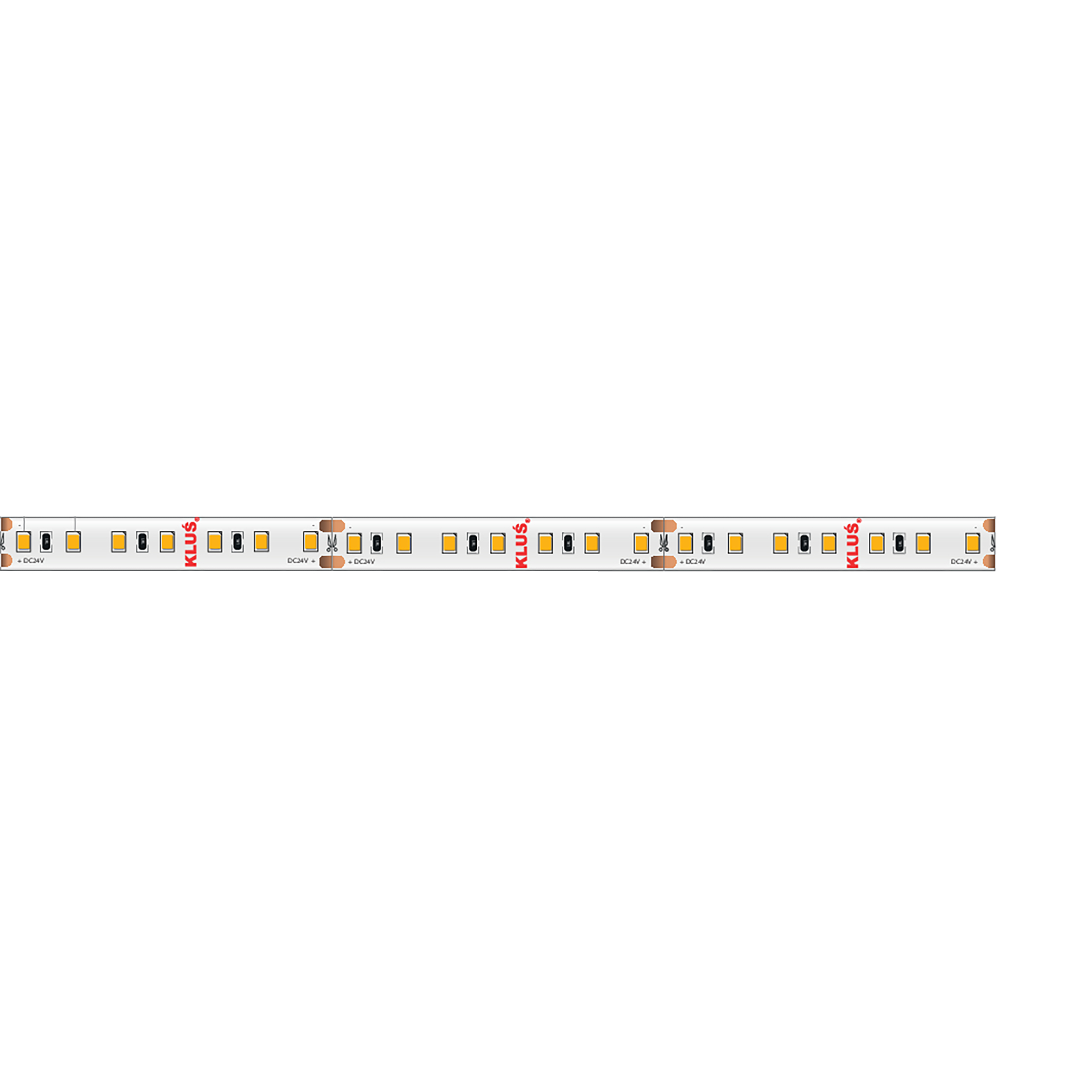 Klus Bande LED - largeur 0,8cm, longueur - 24Vdc - dimmable - 9,6W LED par mètre - 140 LED par mètre - IP20