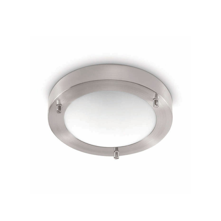 Artdelight Yuca - plafonnier de salle de bain - Ø cm - 10W LED inclus - IP44 - acier mat