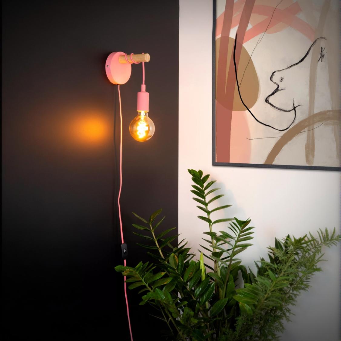 Lucide Pola - applique murale - x - rose