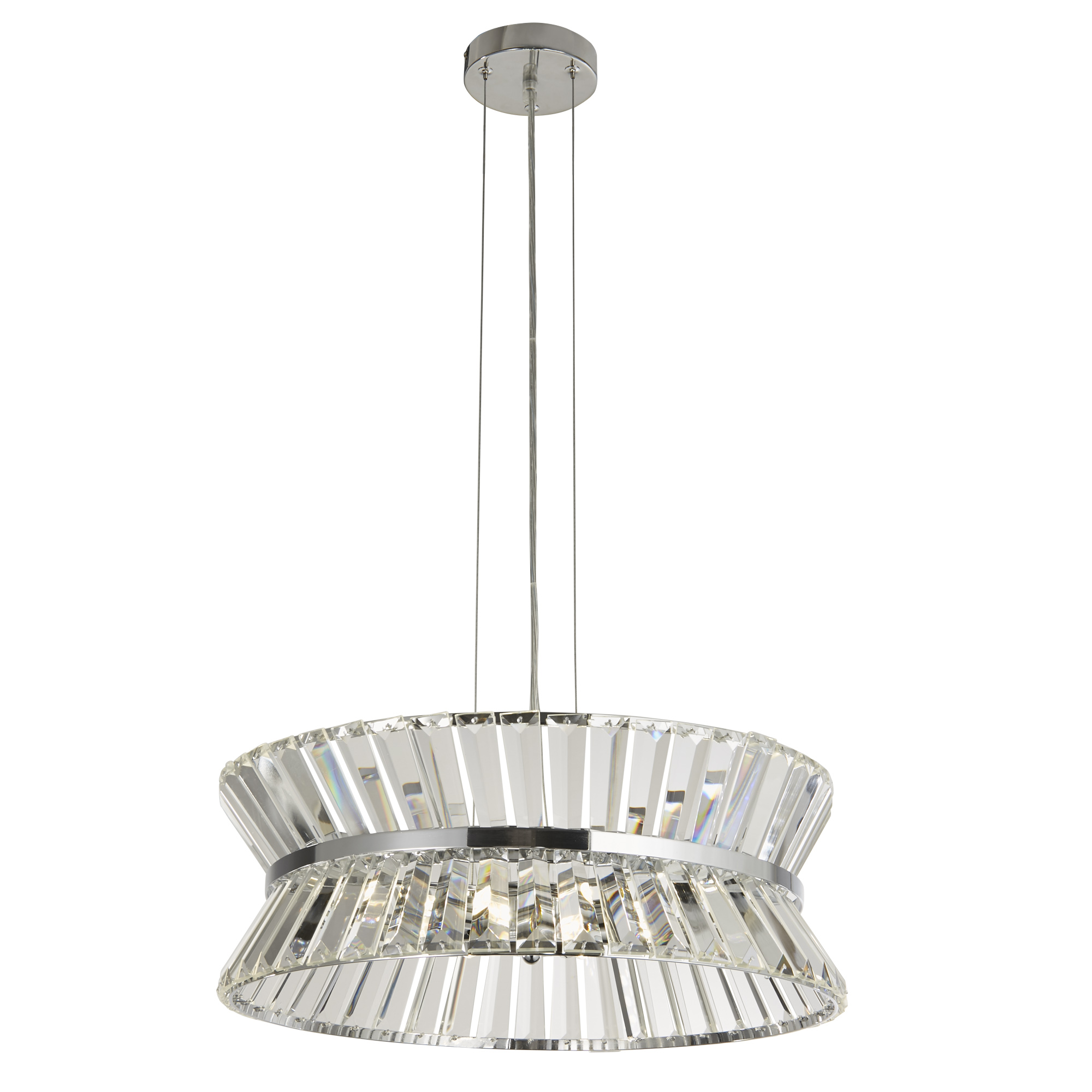 Searchlight Uptown - plafonnier suspendu - Ø cm - chrome et transparent