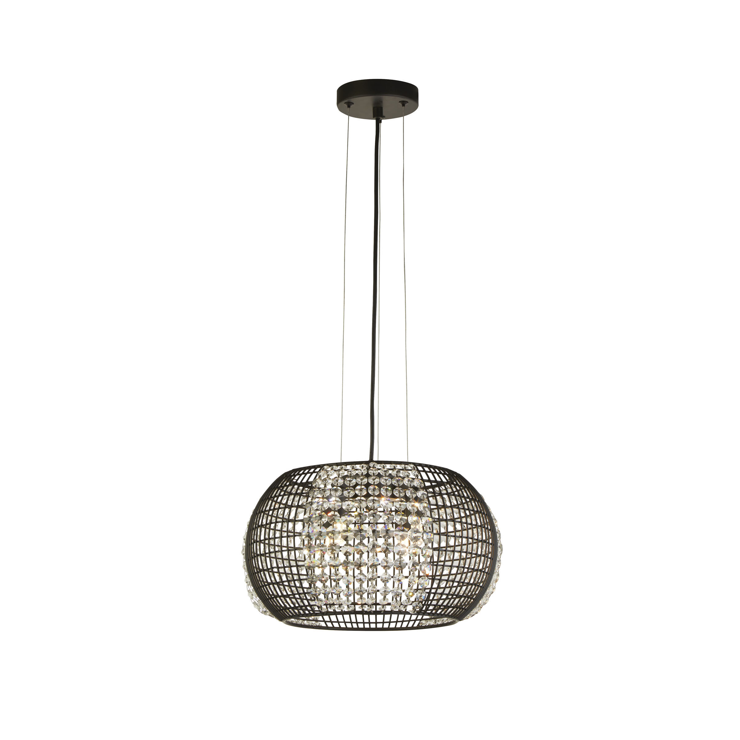 Searchlight Cage - lampe suspendue - Ø cm - noir mat