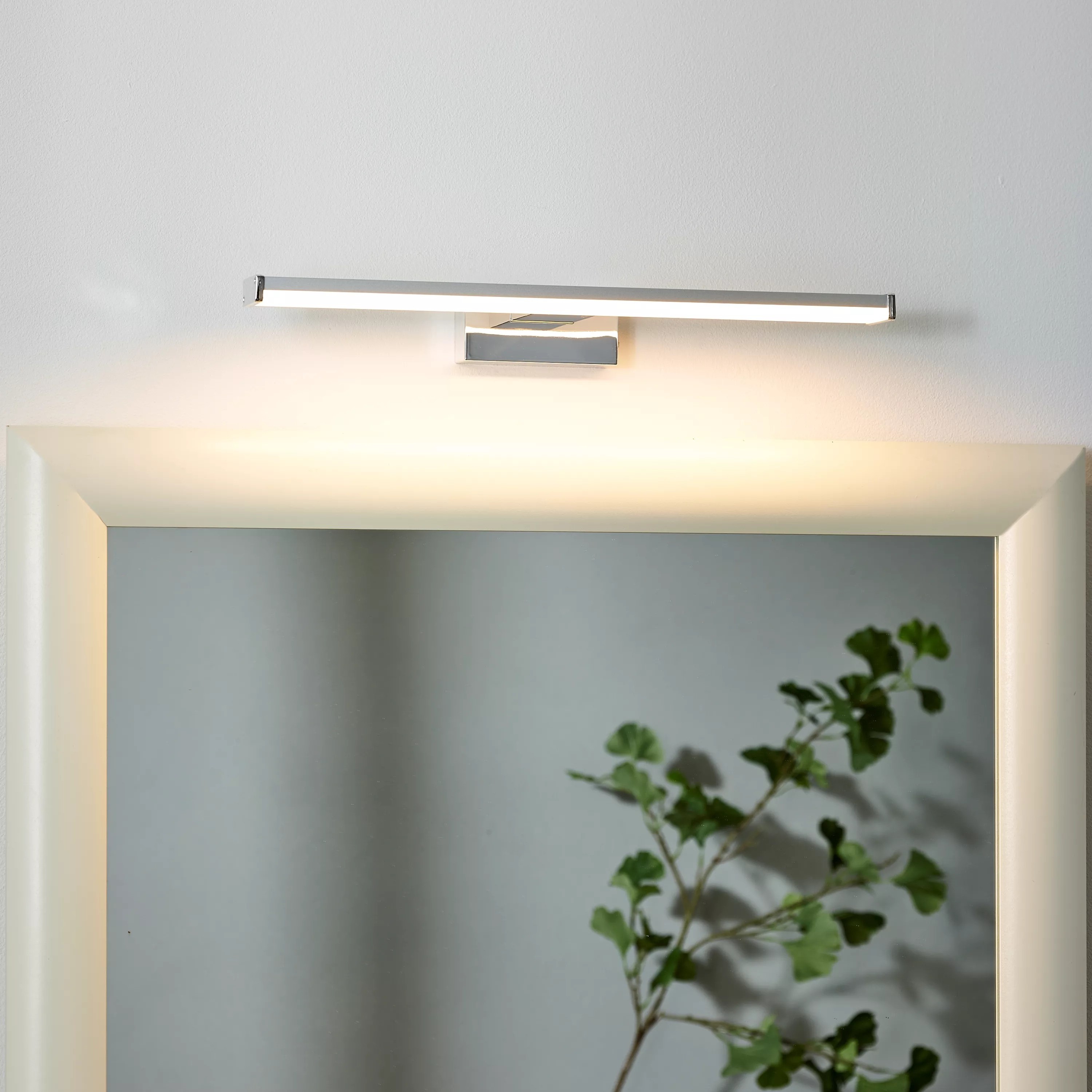 Lucide Onno - miroir éclairant salle de bain - - 8W LED inclus - IP44 - chrome mat